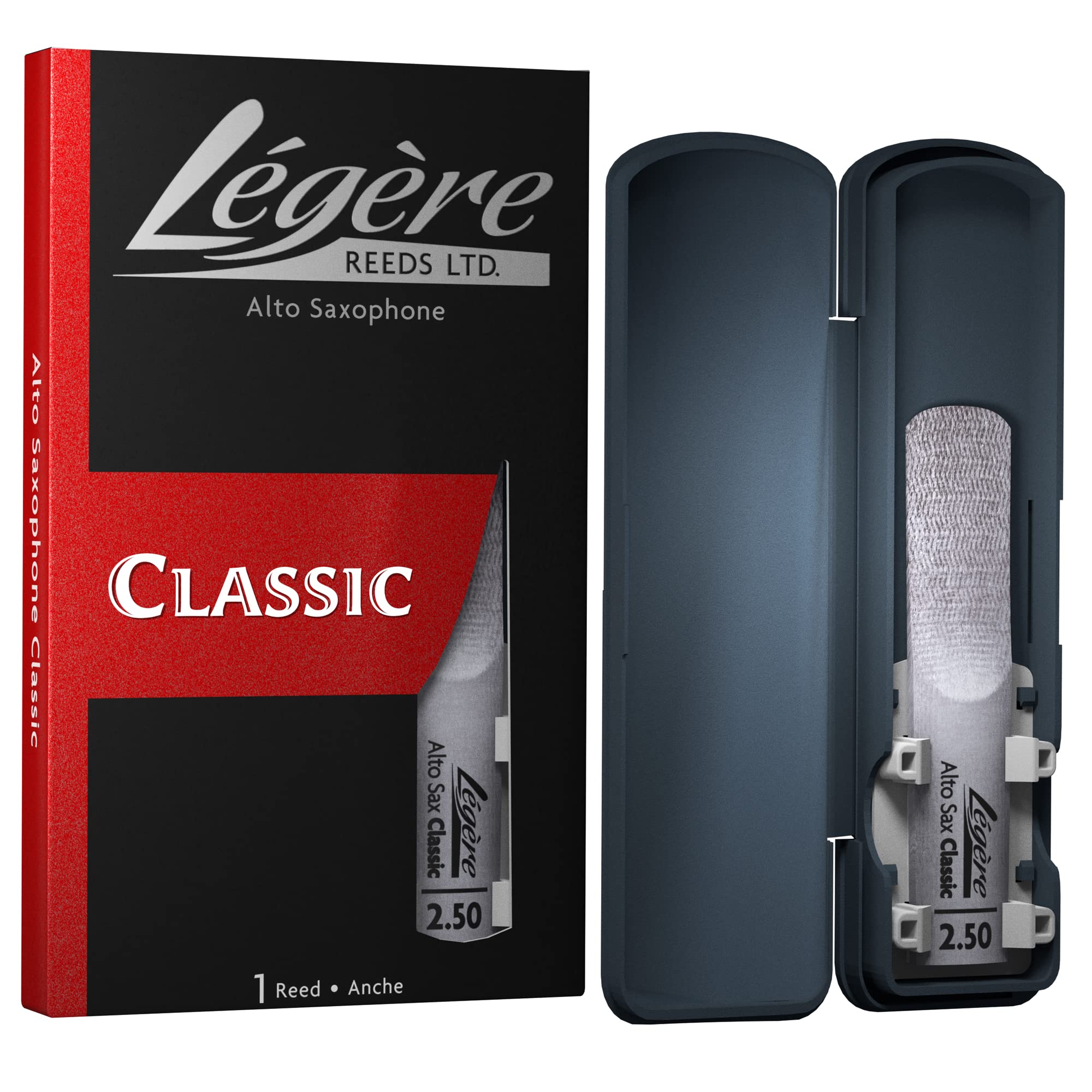 L  gre Reeds - Alto Saxophone Reed, Classic, Strength 2.50 (AS2.50) - Easy-playing, Durable, Synthetic Student Saxophone Reed