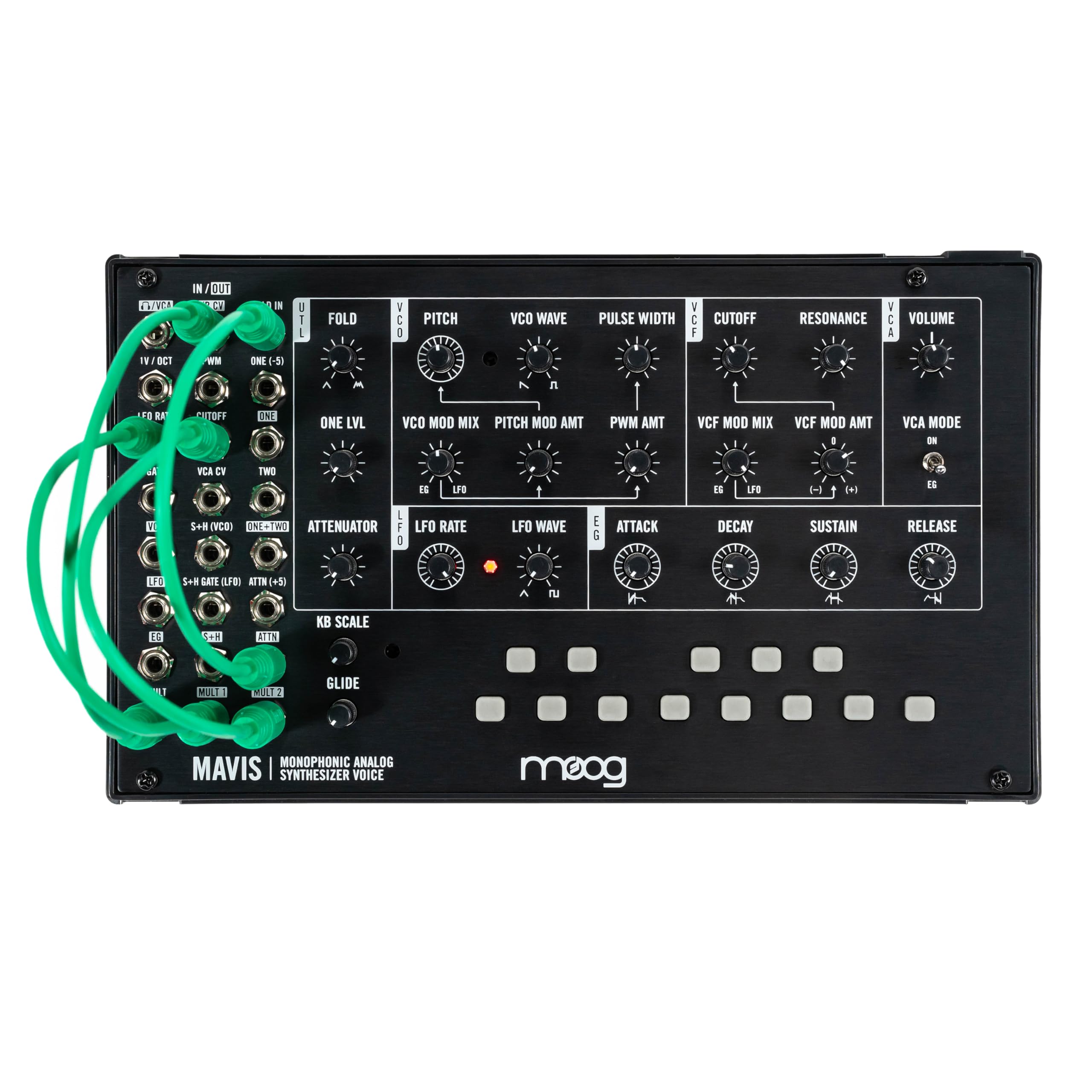 MOOG Mavis - Standalone Semi-Modular Analog Synthesizer Kit with Keyboard; Analog Oscillator, Filter, Envelope Generator; Wavefo
