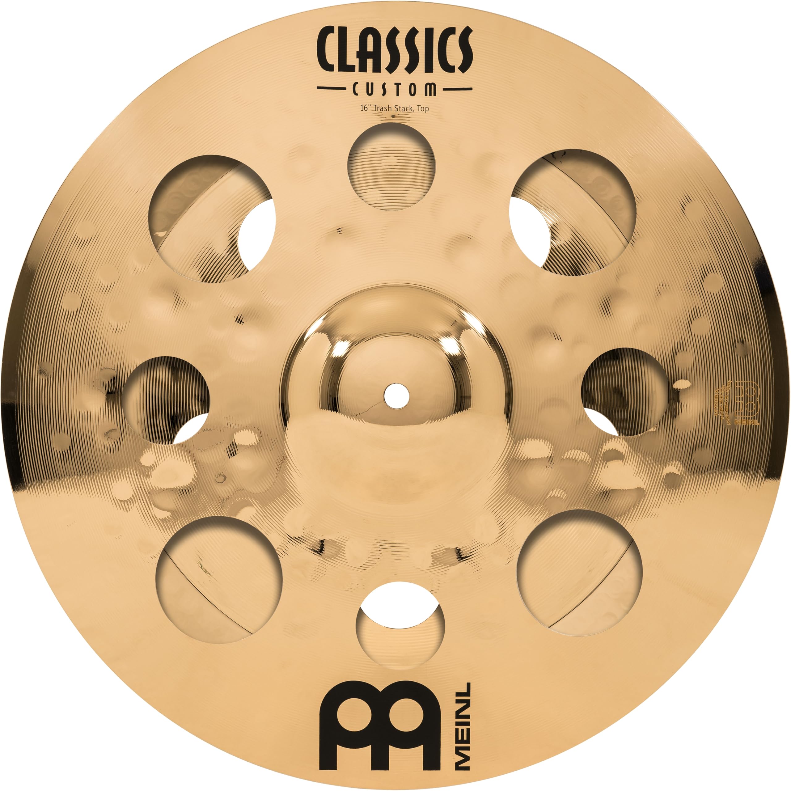 Meinl 16 Trash Stack Cymbal Pair with Holes - Classics Custom Brilliant - Made In Germany, 2-YEAR WARRANTY (CC16-STK)