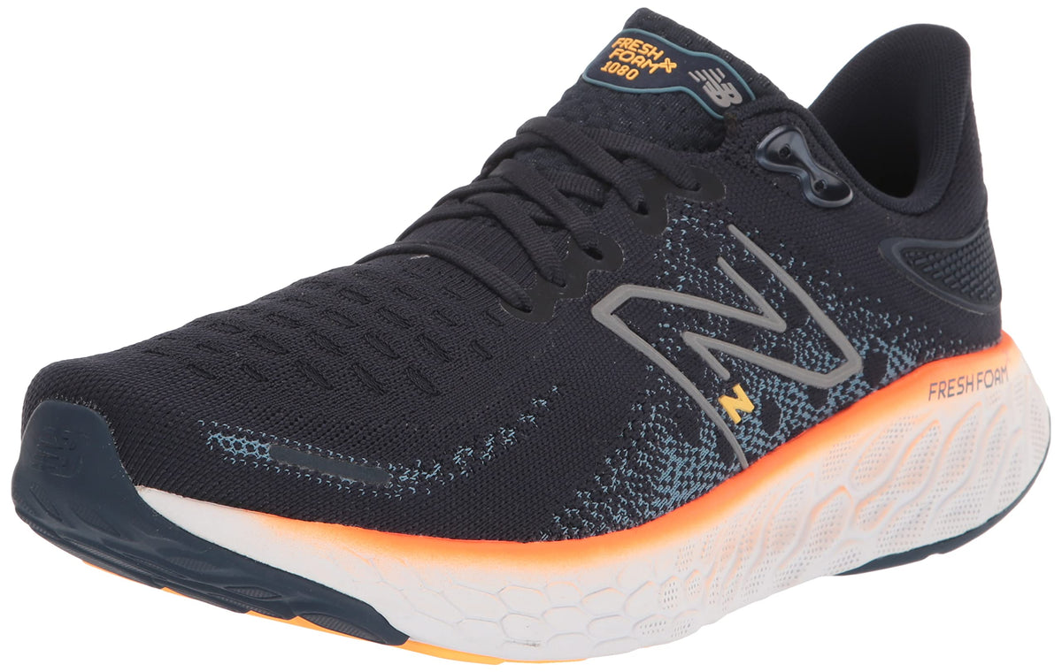 New Balance Mens Fresh Foam X 1080 V12 Running Shoe, Eclipsevibrant Orangespring Tide, 9 Wide