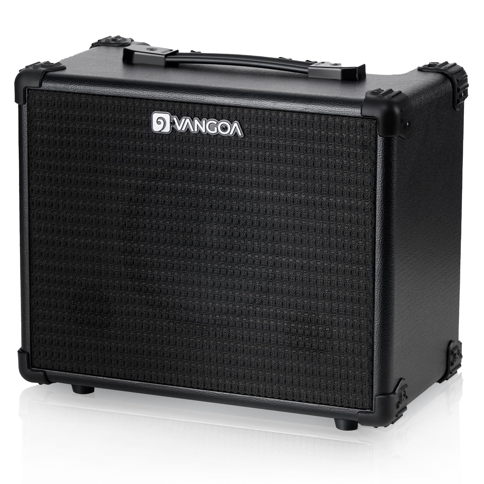 Vangoa Bass Guitar Amplifier 15W Portable Electric Bass Combo Amp Small For Bass Practice Amp Indoor Outdoor, Black