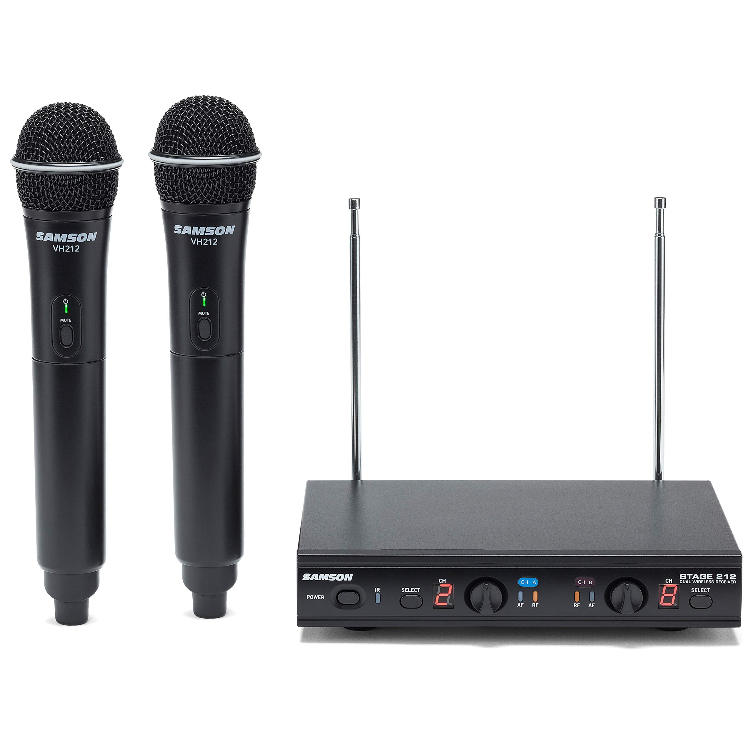 Samson Stage 212 Dual Vocal VHF Frequency Agile Wireless System with 2 Q6 Dynamic Mics - Thumbnail 3