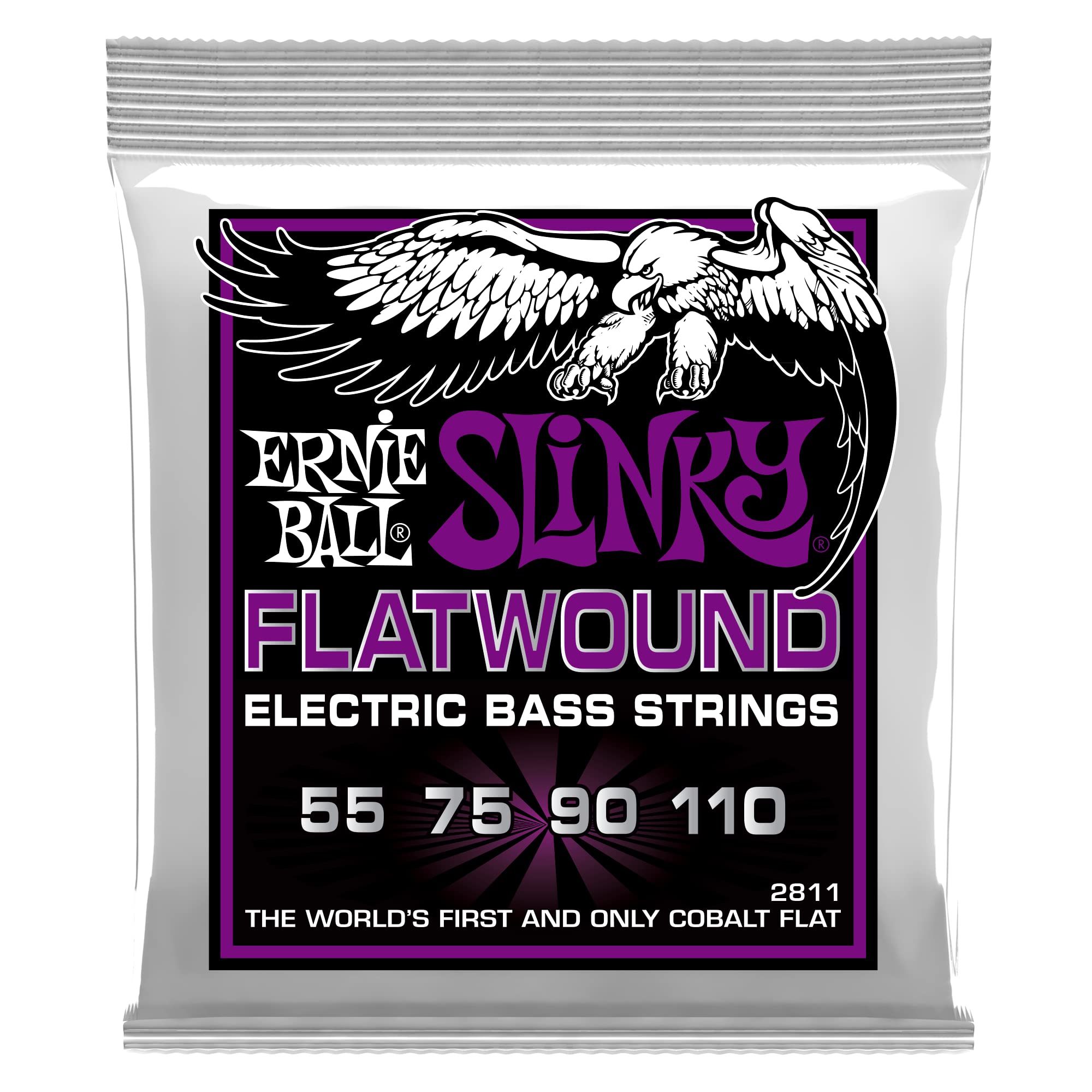 Power Slinky Cobalt Flatwound Electric Bass Strings 55-110 Gauge