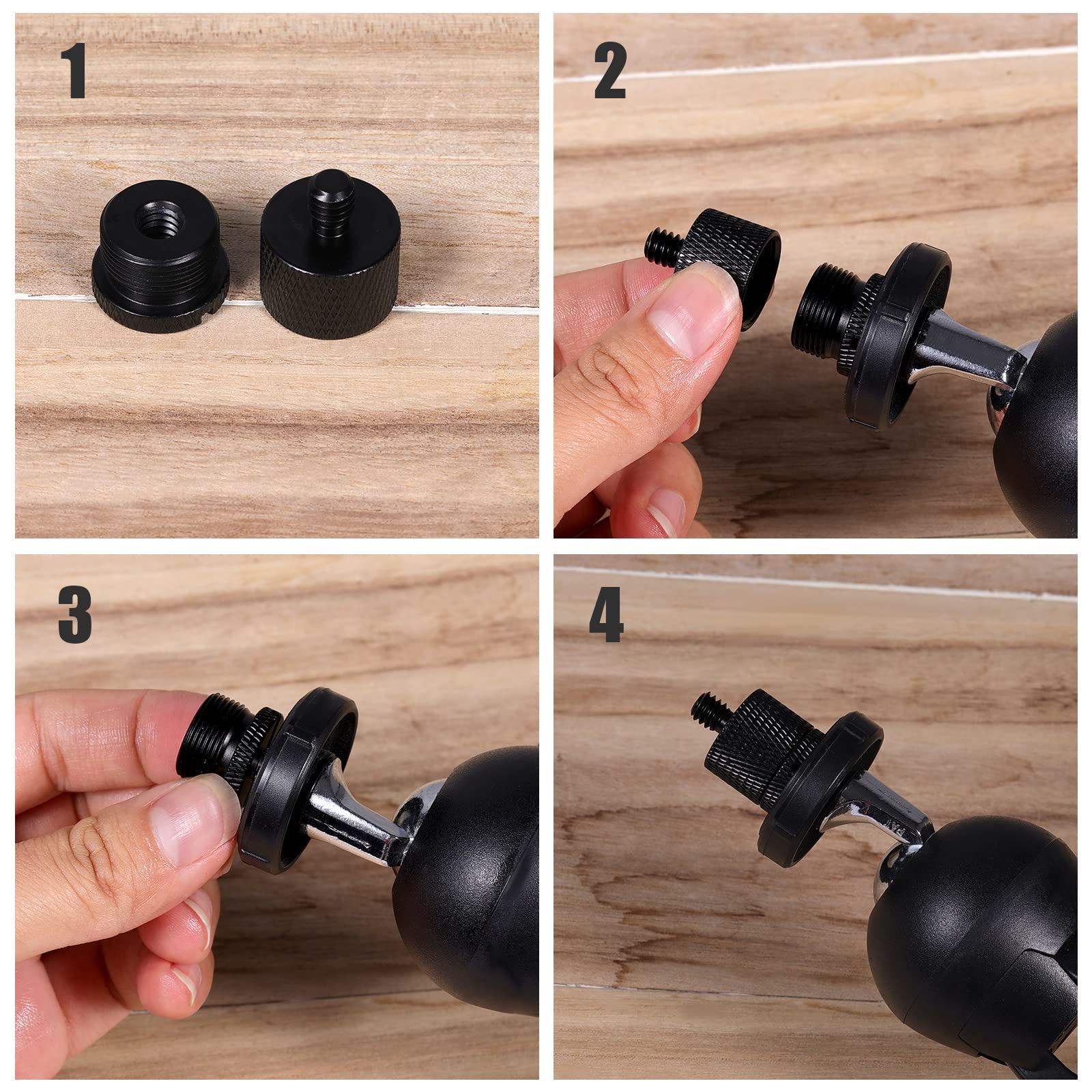 AIEX 8pcs Micro Thread Adapter, Mic Stand Adapter Thread Adapter, 5/8 Female to 3/8 Male, 3/8 Female to 5/8 Male, 5/8 Female to