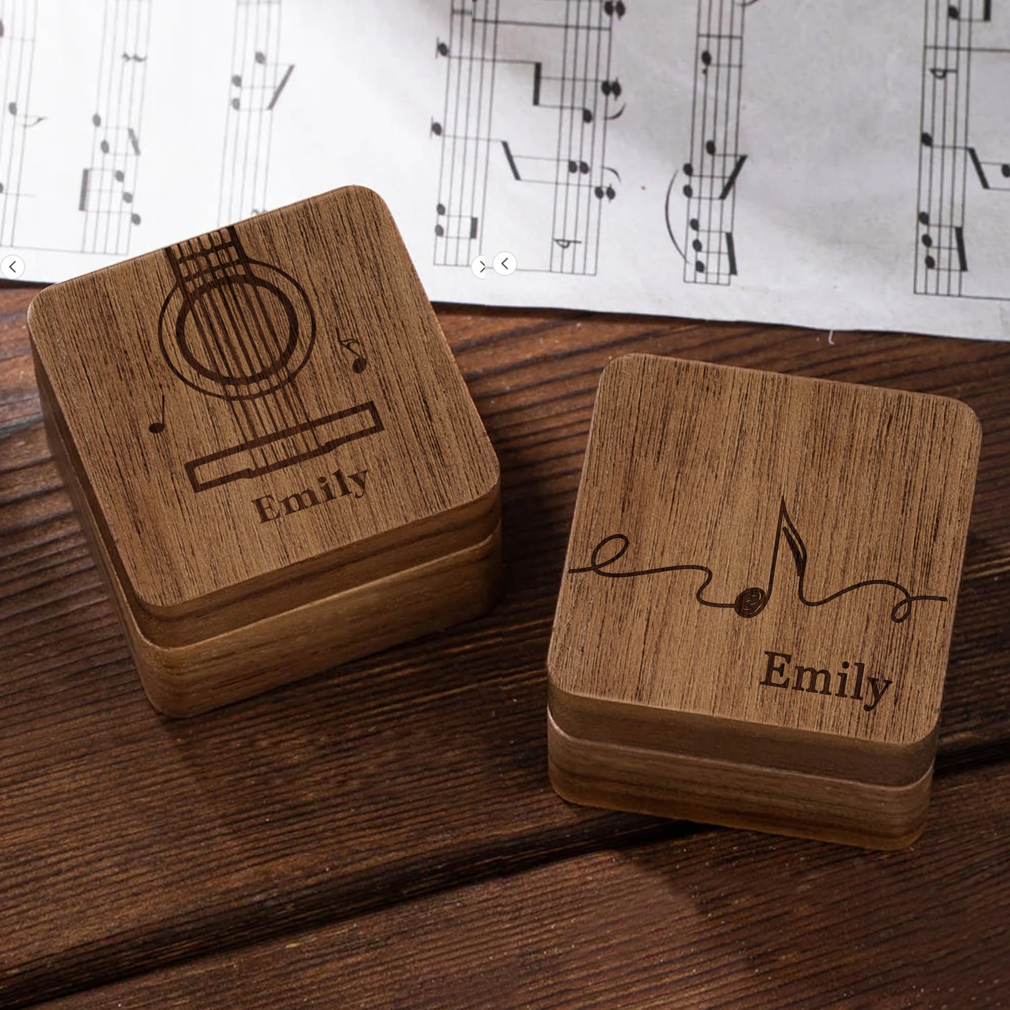 Personalized Guitar Pick Holder Personalized Gifts Engraved Wooden Guitar Picks Holder Custom Guitar Pick Case Box Gifts for Men