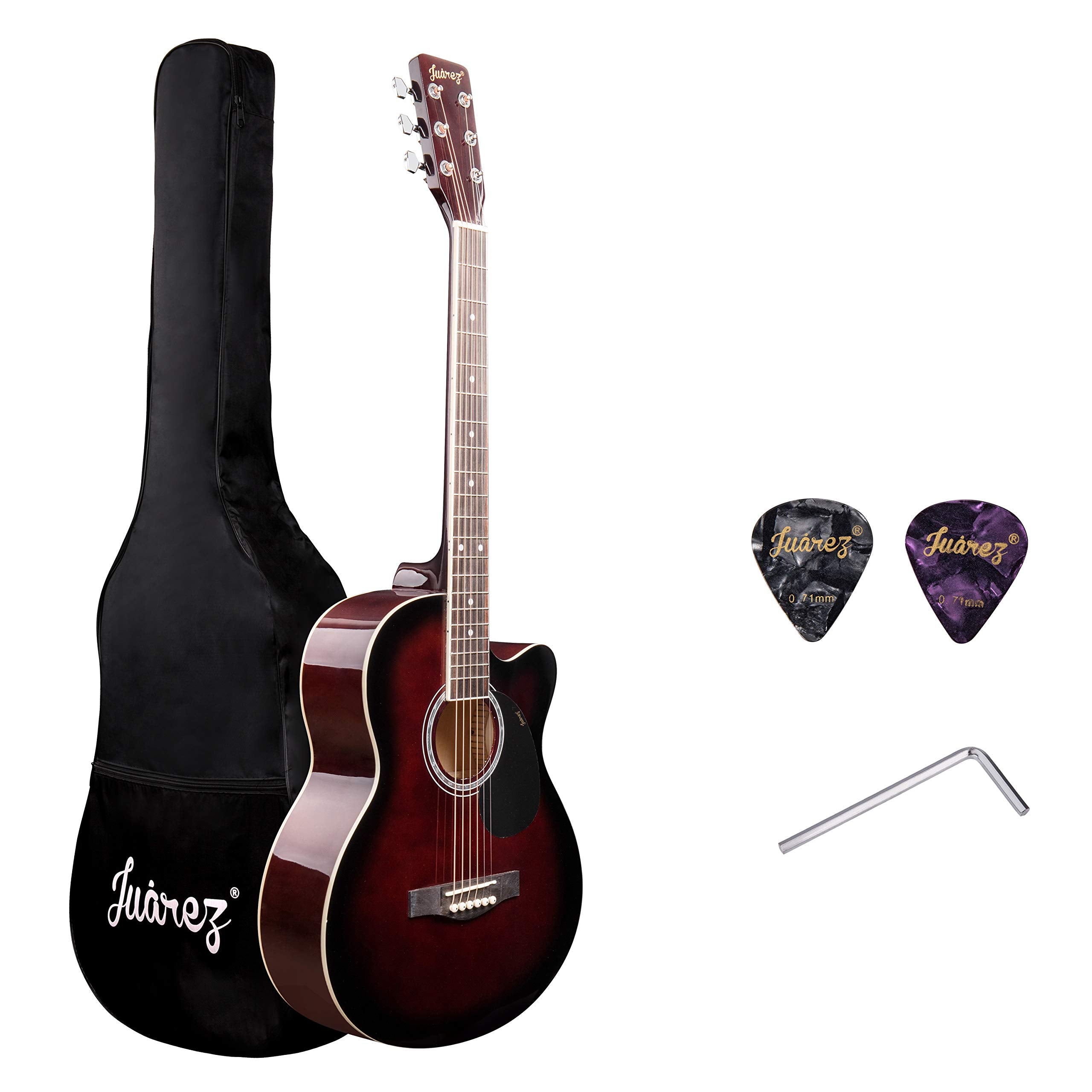 Juarez Belleza Cm 99.06 (39 Inch) Acoustic Guitar Kit, Jrb39Ln-Dbs Linden Top, Rosewood Fretboard & Bridge, Truss Rod, Chrome Di