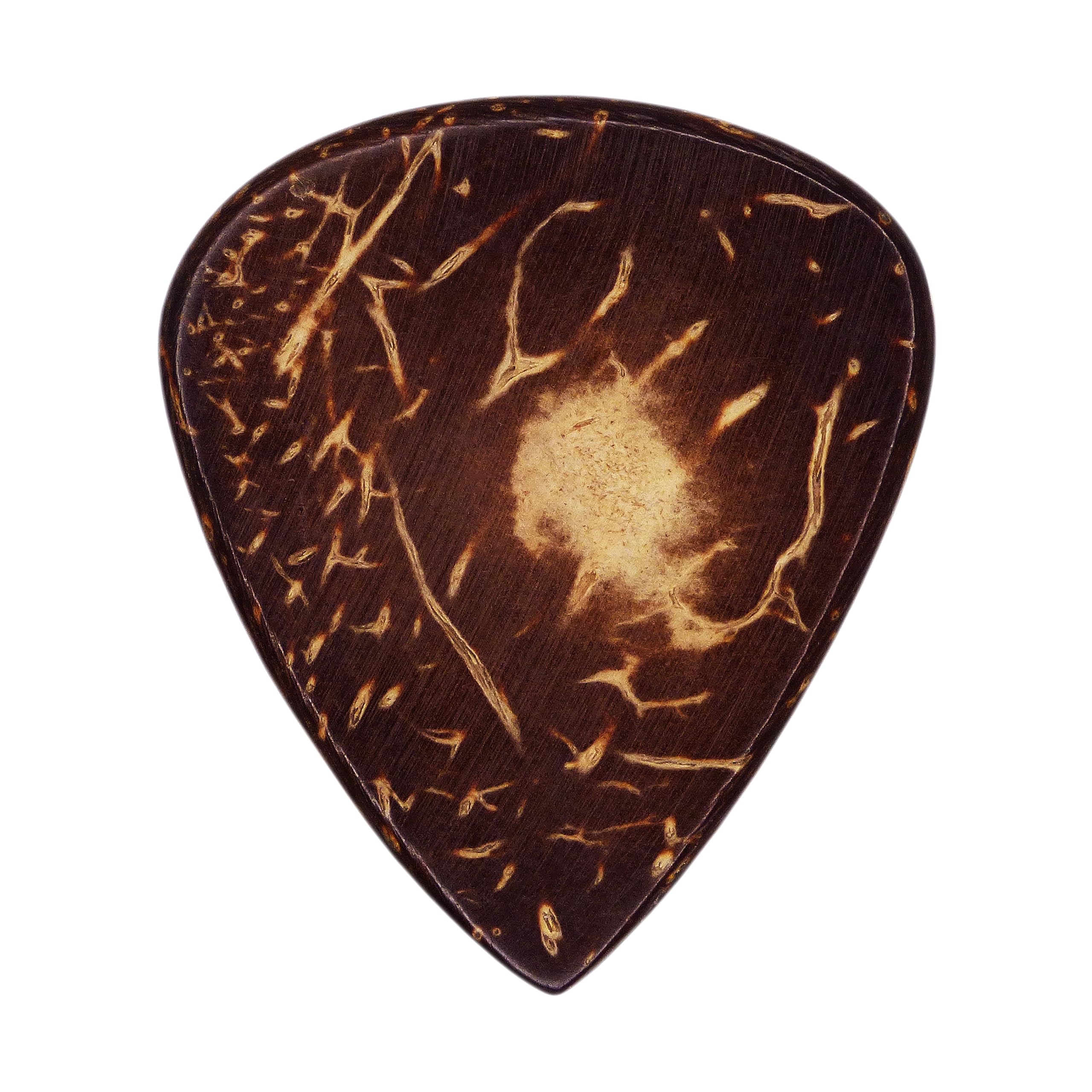 Coconut Palm Shell Guitar Or Bass Pick - 1.5 Mm Heavy Gauge - 351 Shape - Natural Finish Handmade Specialty Exotic Plectrum - 1