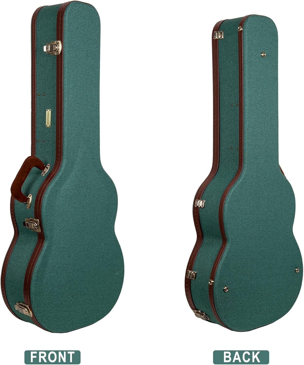 Crossrock Master Series Super Jumbo Guitar Case for Gibson SJ-200 | Malachite Blue Eco Tweed Fabric, Re-Engineered Shell, Leathe