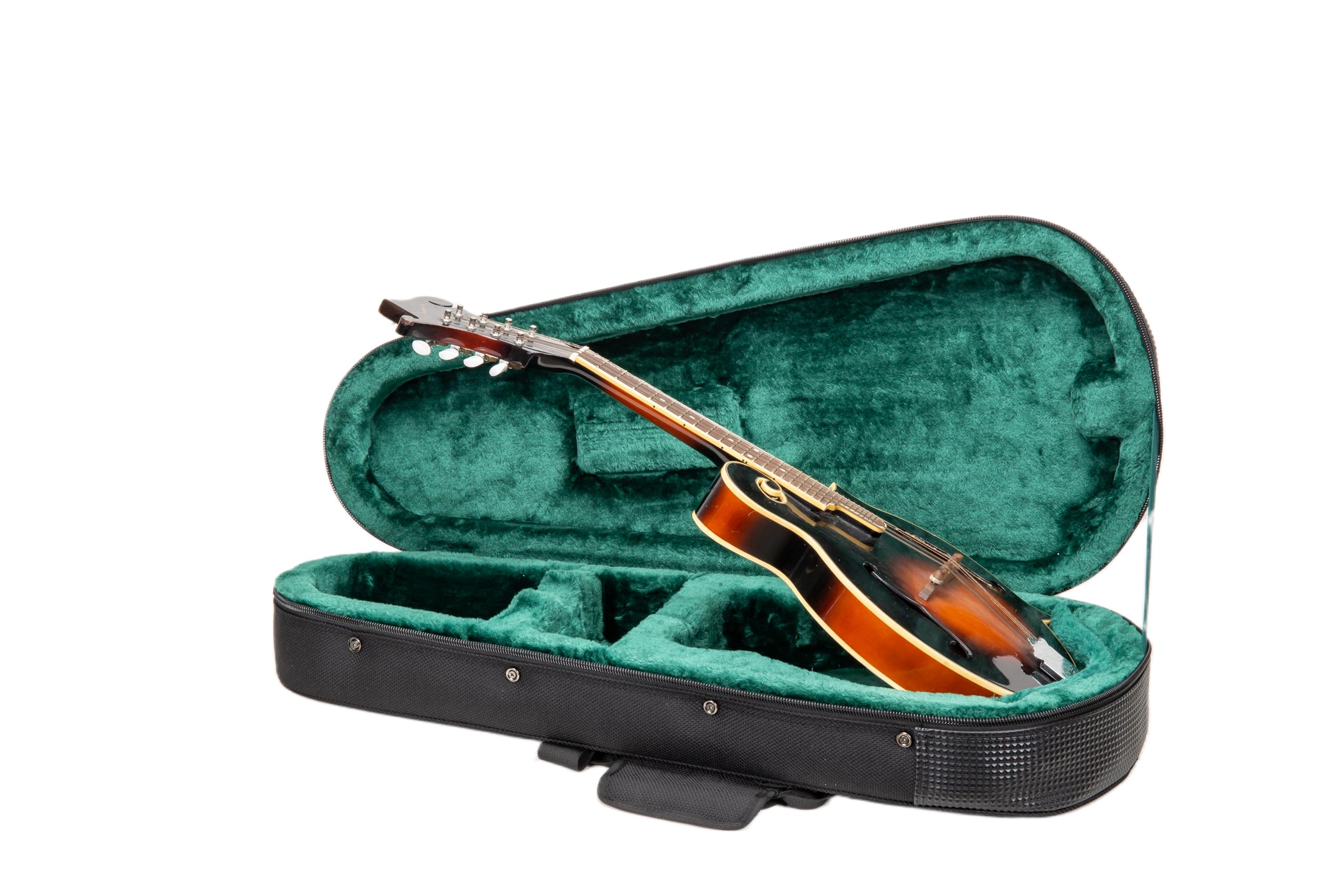 Crossrock Foam Case for A & F Style Mandolin | Lightweight Black Gig Bag with Plush Interior & Storage, Detachable Backpack (CRP