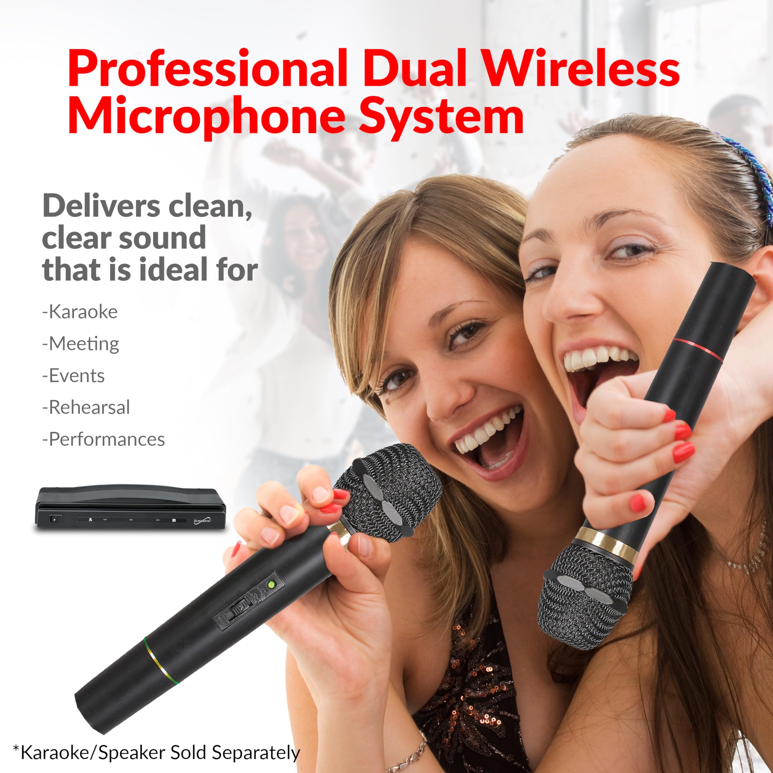 Supersonic SC-900 Professional Wireless Dual Microphone System Kit