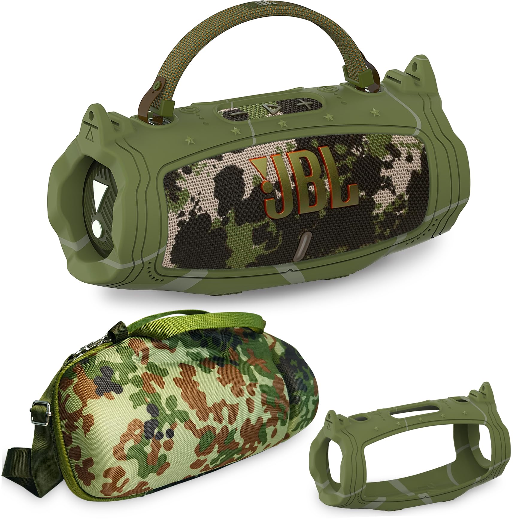 JCHPINE Silicone Cover and Hard Carrying Case for JBL Charge 6 Portable Bluetooth Speaker Accessories, Protective Cases for JBL 