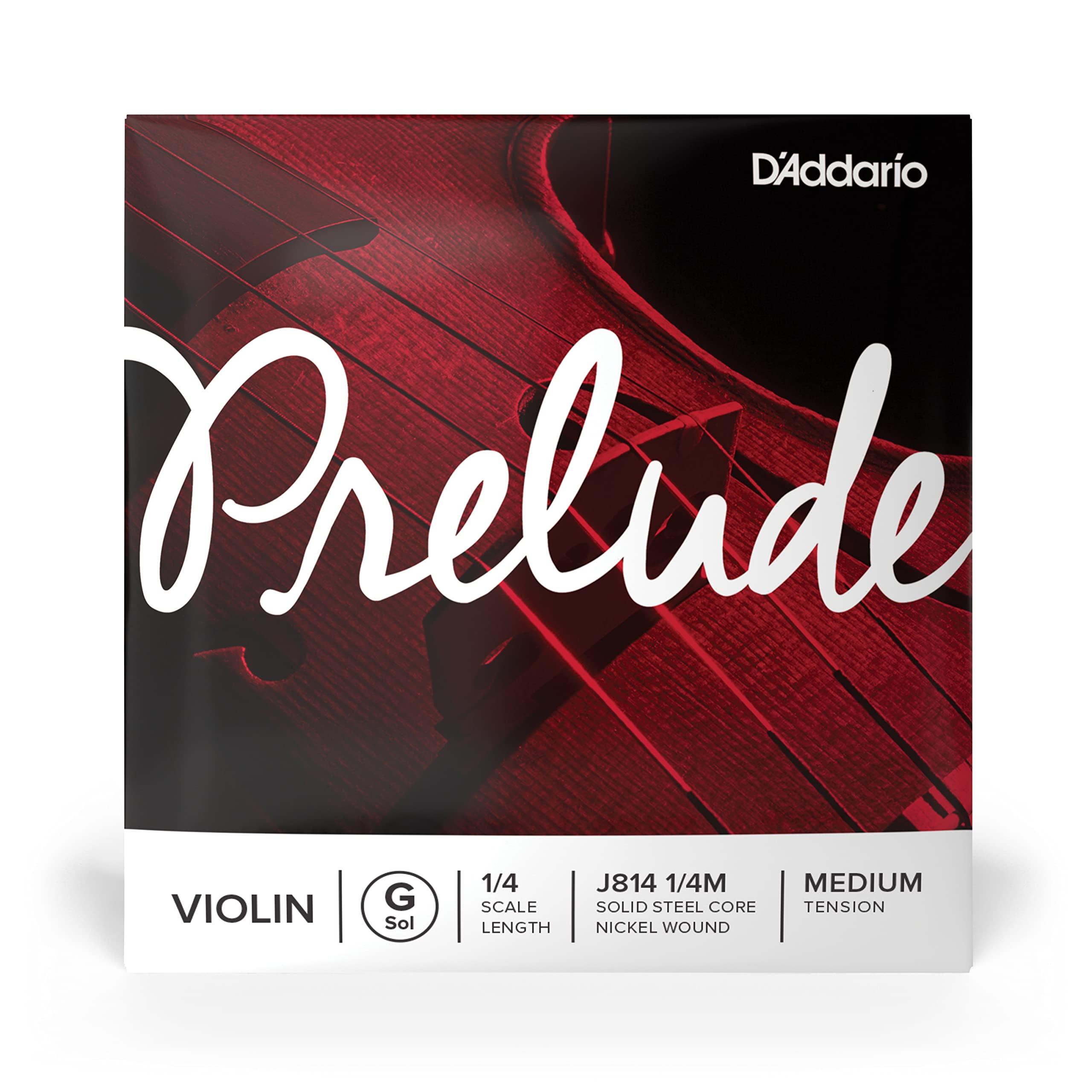 DAddario Prelude Violin Strings, J814 1/4M, Medium Tension, 1/4 Scale, Single G String