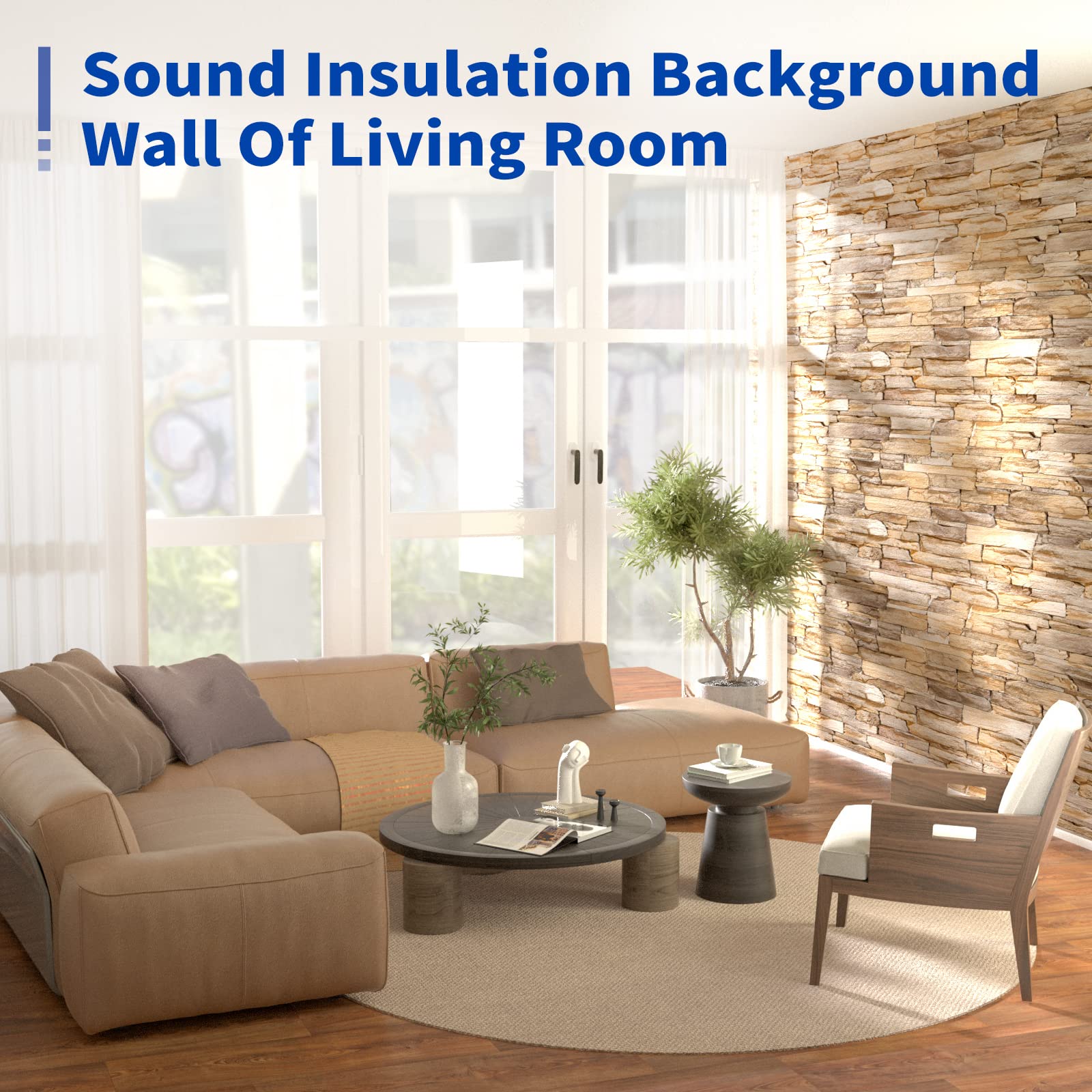 AIONCDER Acoustic Wall Art Acoustic Panels, 48X24 Inches Sound Absorbing Wall Art, Self Adhesive Soundproof Wall Panels, Sound A