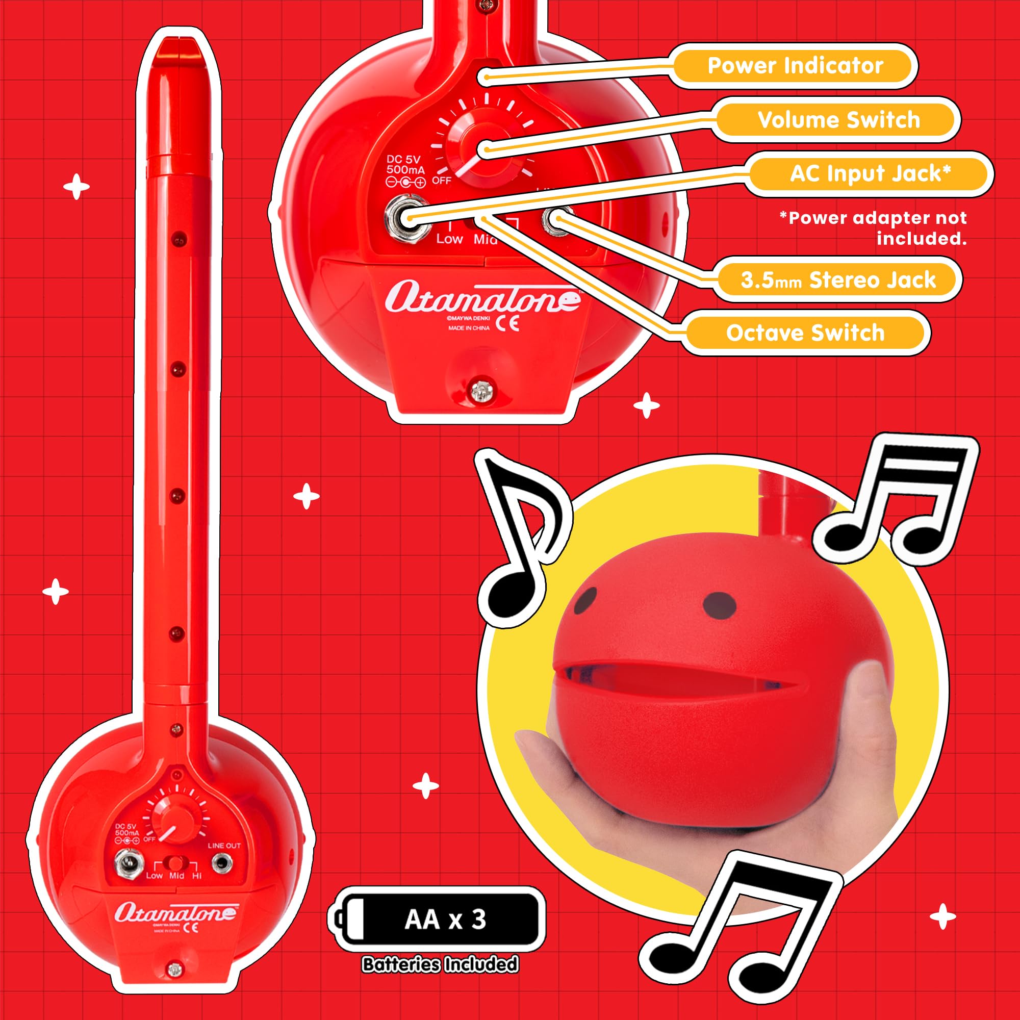 Otamatone Deluxe Electronic Musical Instrument for Adults Portable Synthesizer Digital Electric Music from Japan by Cube/Maywa D