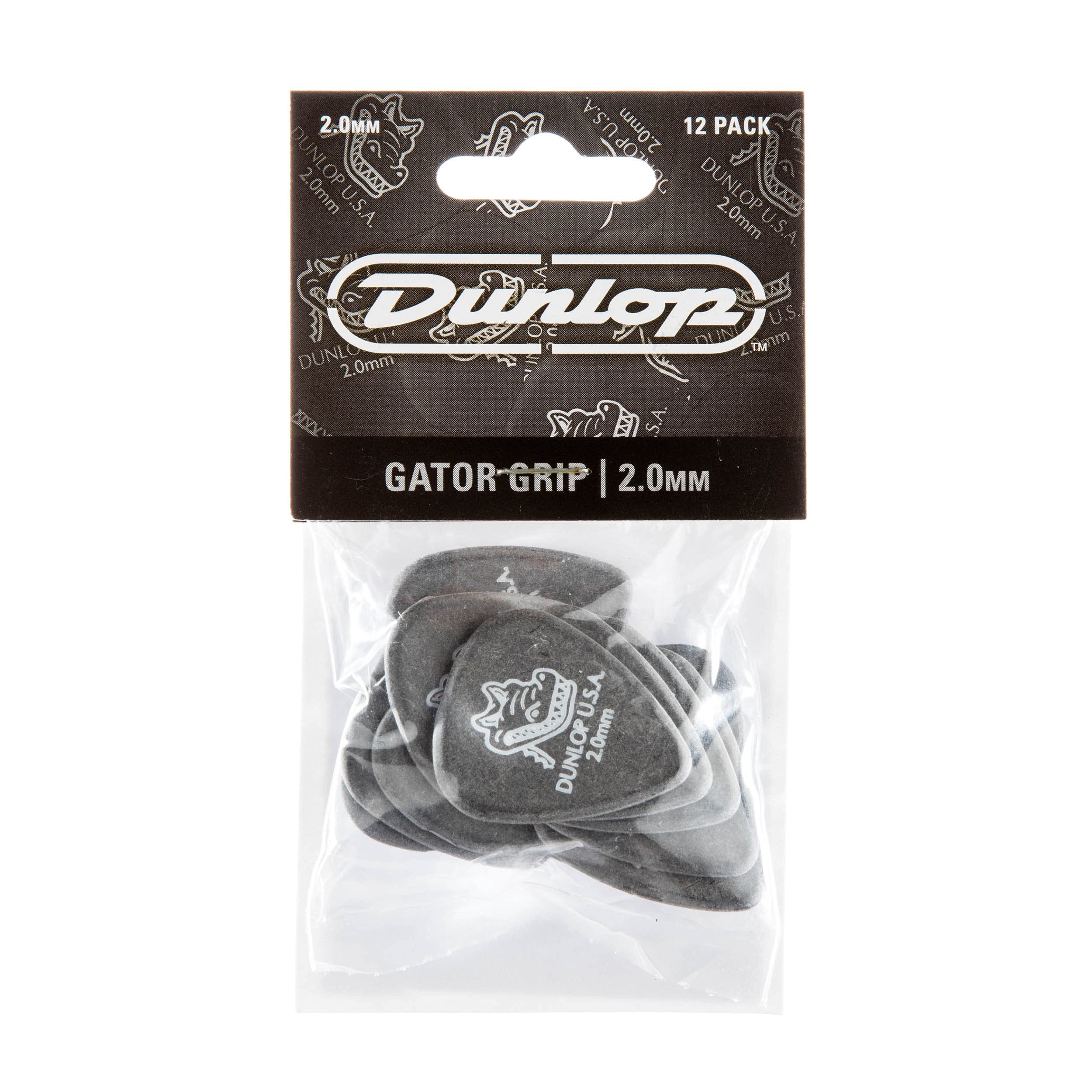 JIM DUNLOP Gator Grip Standard 2.0mm Black Guitar Picks