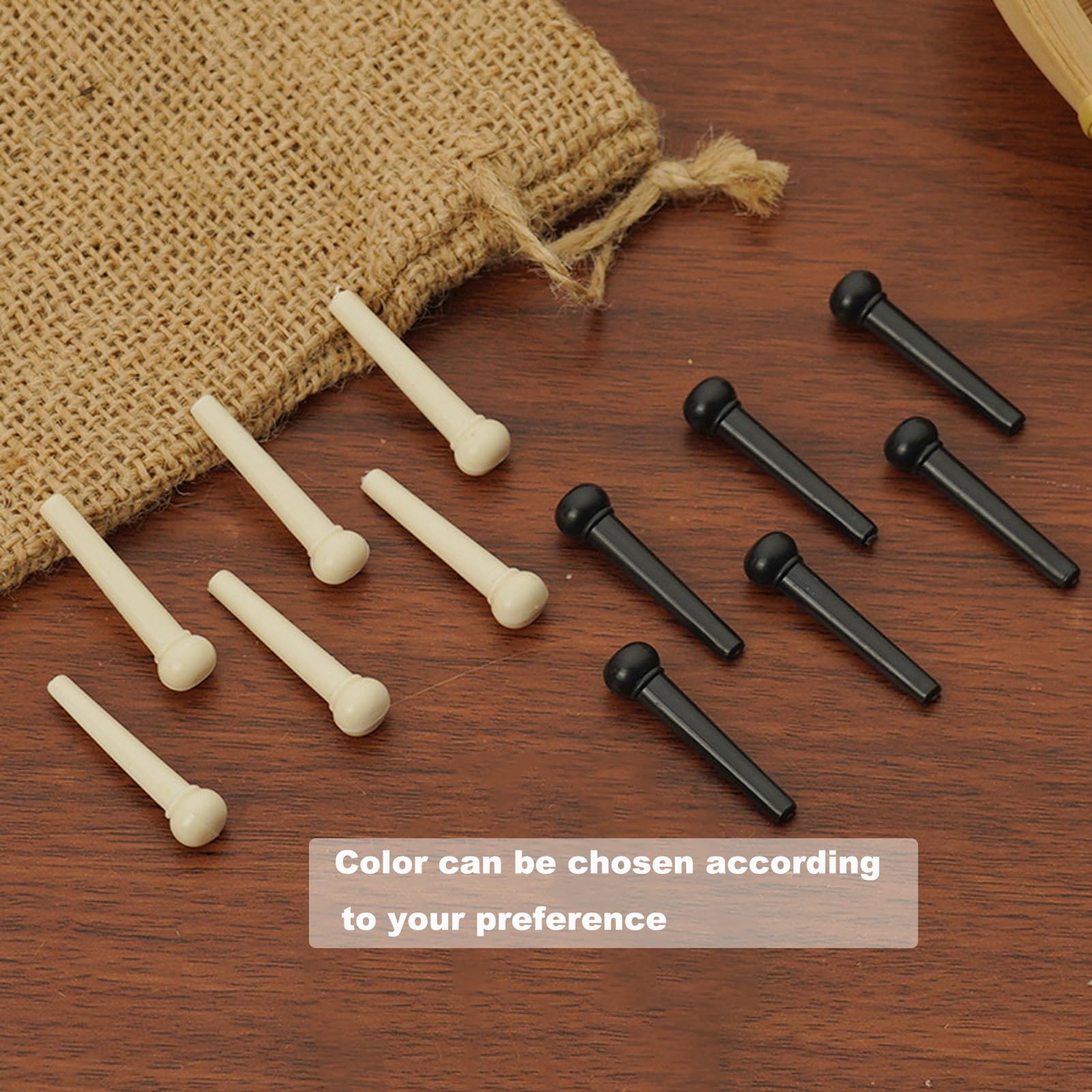 Jinlop Acoustic Guitar Bridge Pins & Guitar Pegs with Bridge Pin Puller Remover Guitar Pegs Parts Replacement Tool-White