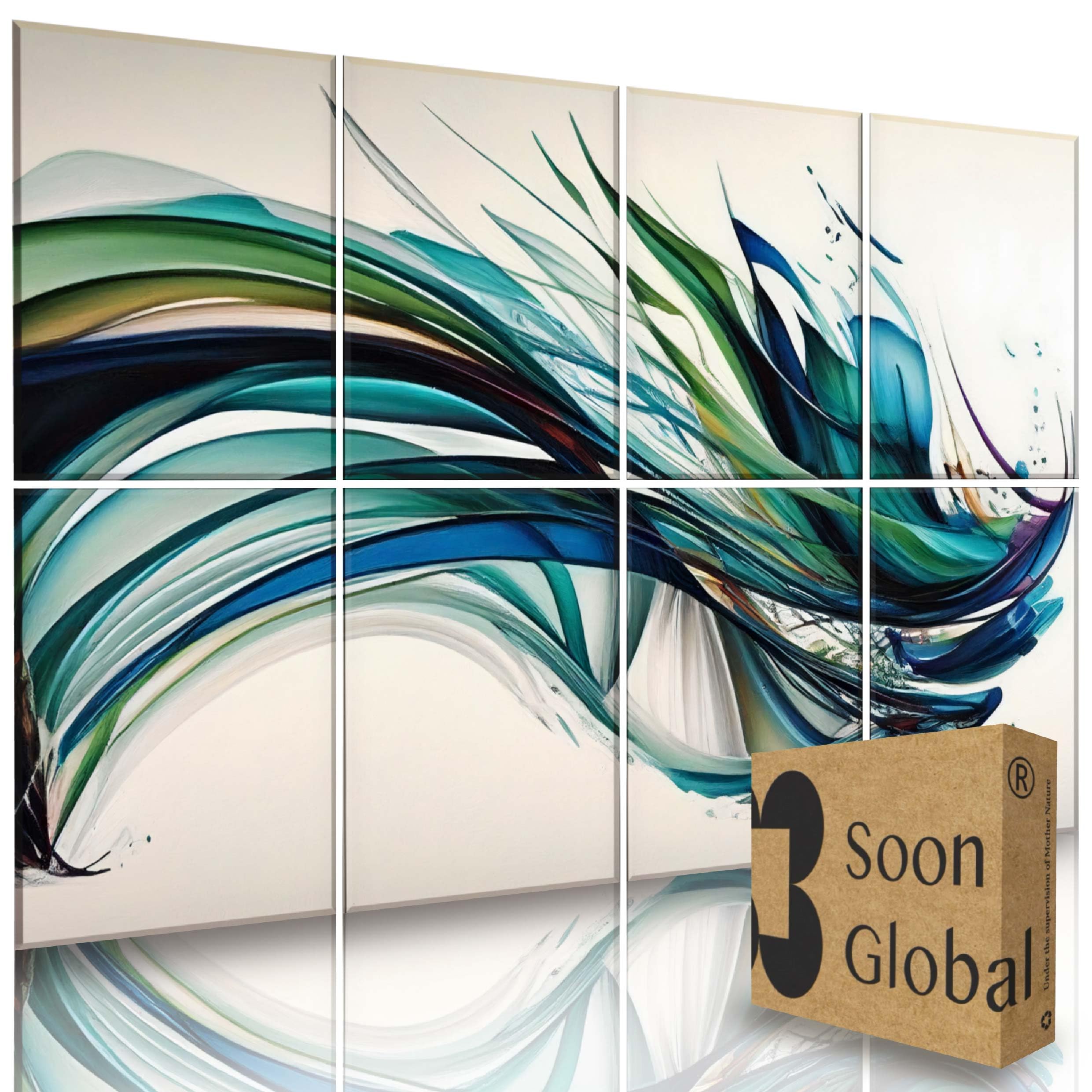 Soon Global 8-Pack Acoustic Panels, Soundproof Wall Panels, 48 X 32 Inches Sound Absorbing Panels, Decorative Acoustical Wall Pa