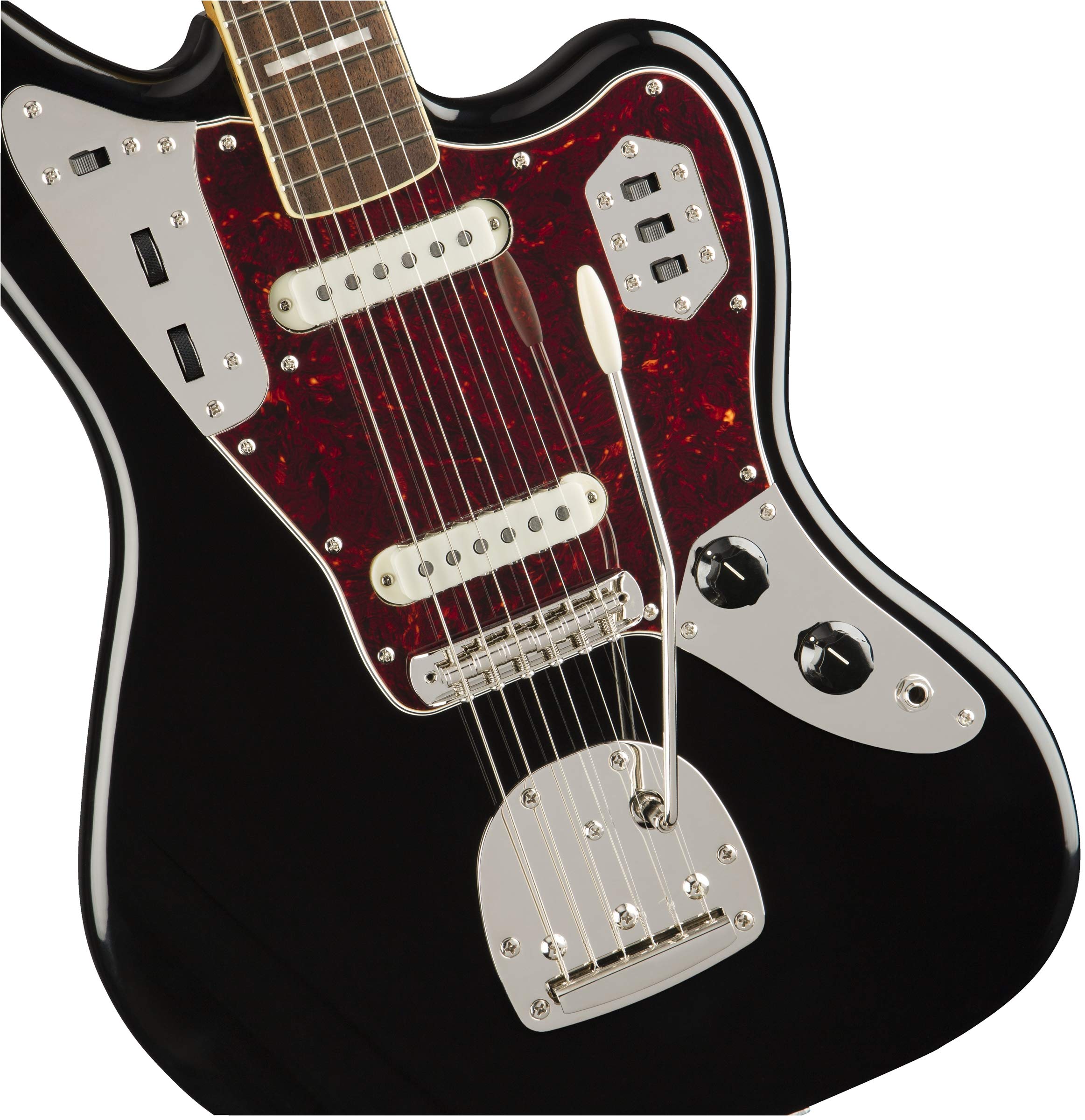 Squier Classic Vibe 70s Jaguar Electric Guitar, Black, Laurel Fingerboard
