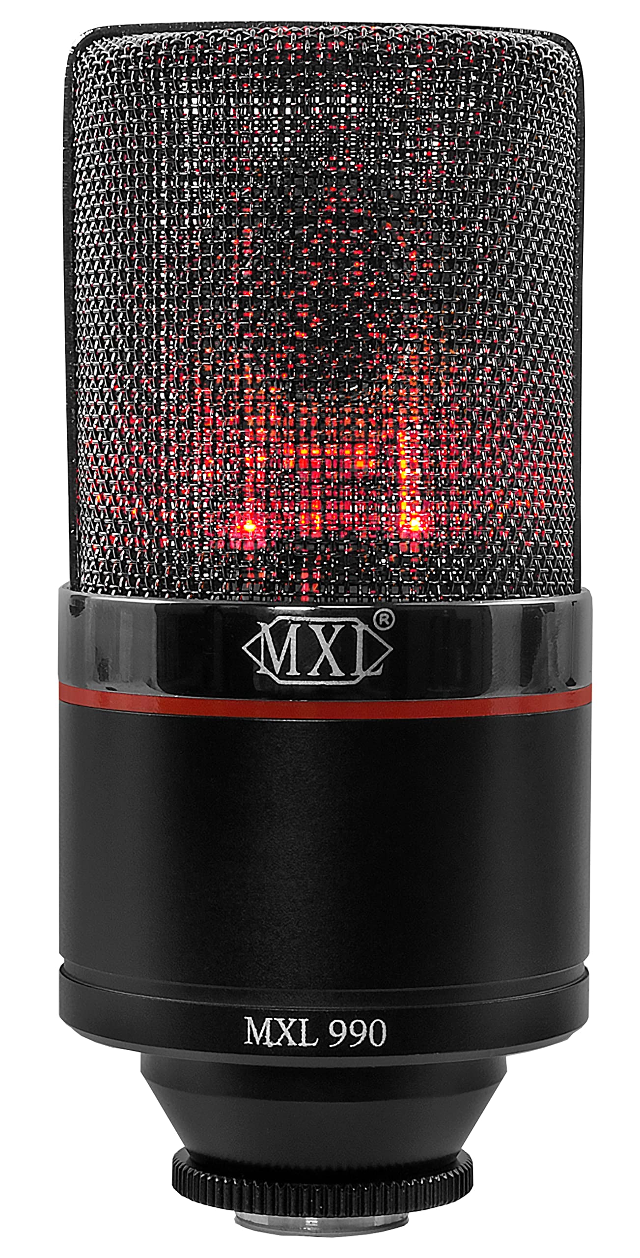 Mxl 990 Condenser Microphone For Podcasting, Singing, Home Studio Recording, Gaming & Streaming | Red Led Lights | Xlr | Large D