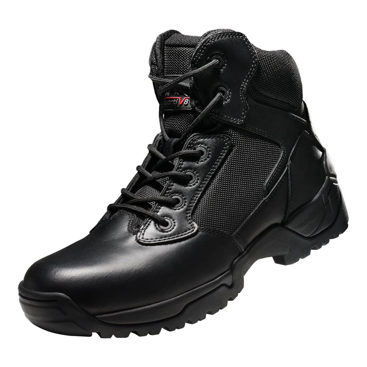 Nortiv 8 Mens Military Tactical Work Boots Side Zipper Lightweight Hiking Motorcycle Combat Boots Black Size 7 M Us Alloy