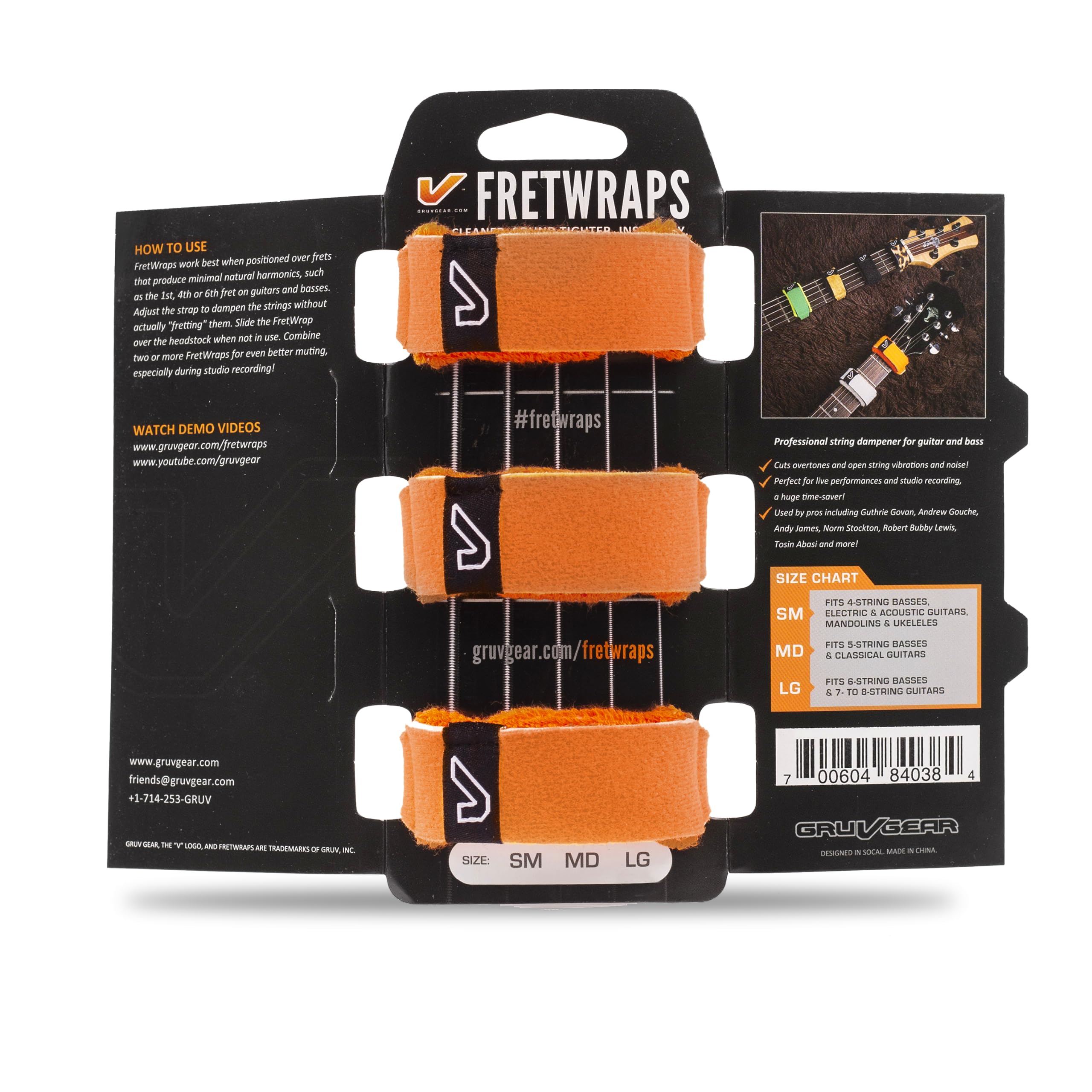 Gruv Gear String Muters (FW-3PK-ORG-LG)