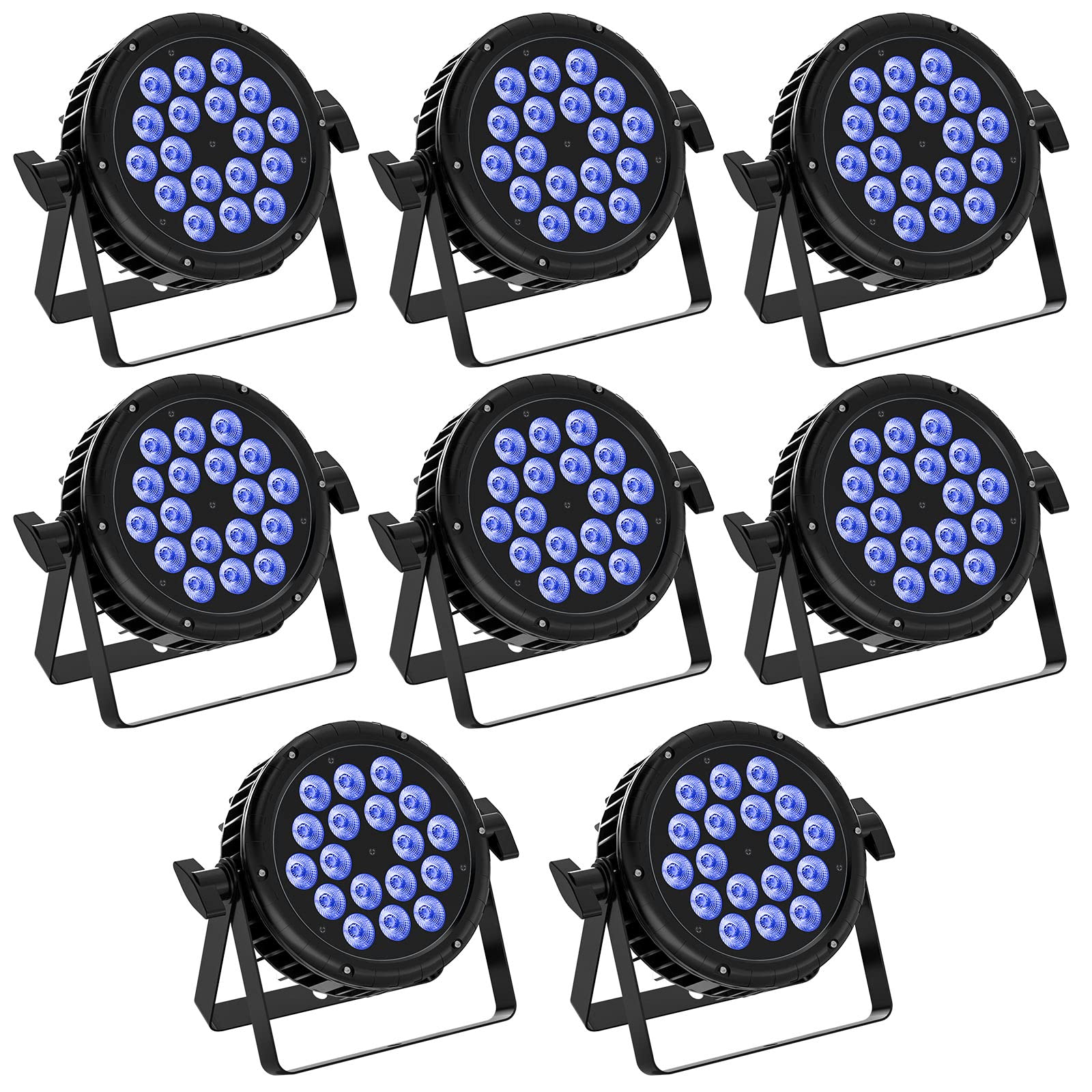 8 Pack Waterproof Stage Lights, 180W Rgbw Led Par Light, Led Dj Par Lights 4/8 Channels Dmx 512 With Sound Activated For Concert