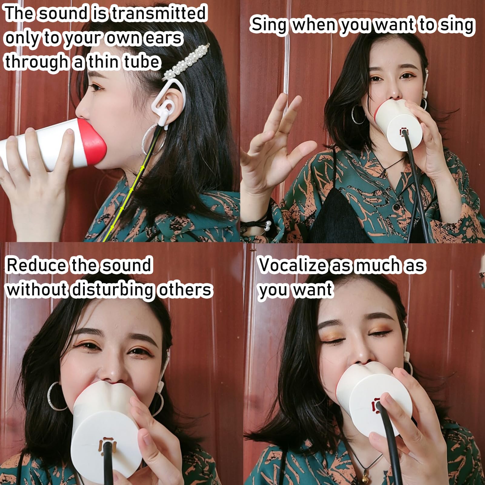 Vocal Dampener for Singing Practice, Performers, Stress Relief, Vocal Steamer for Singers, Portable Soundproof Home Learning Dom