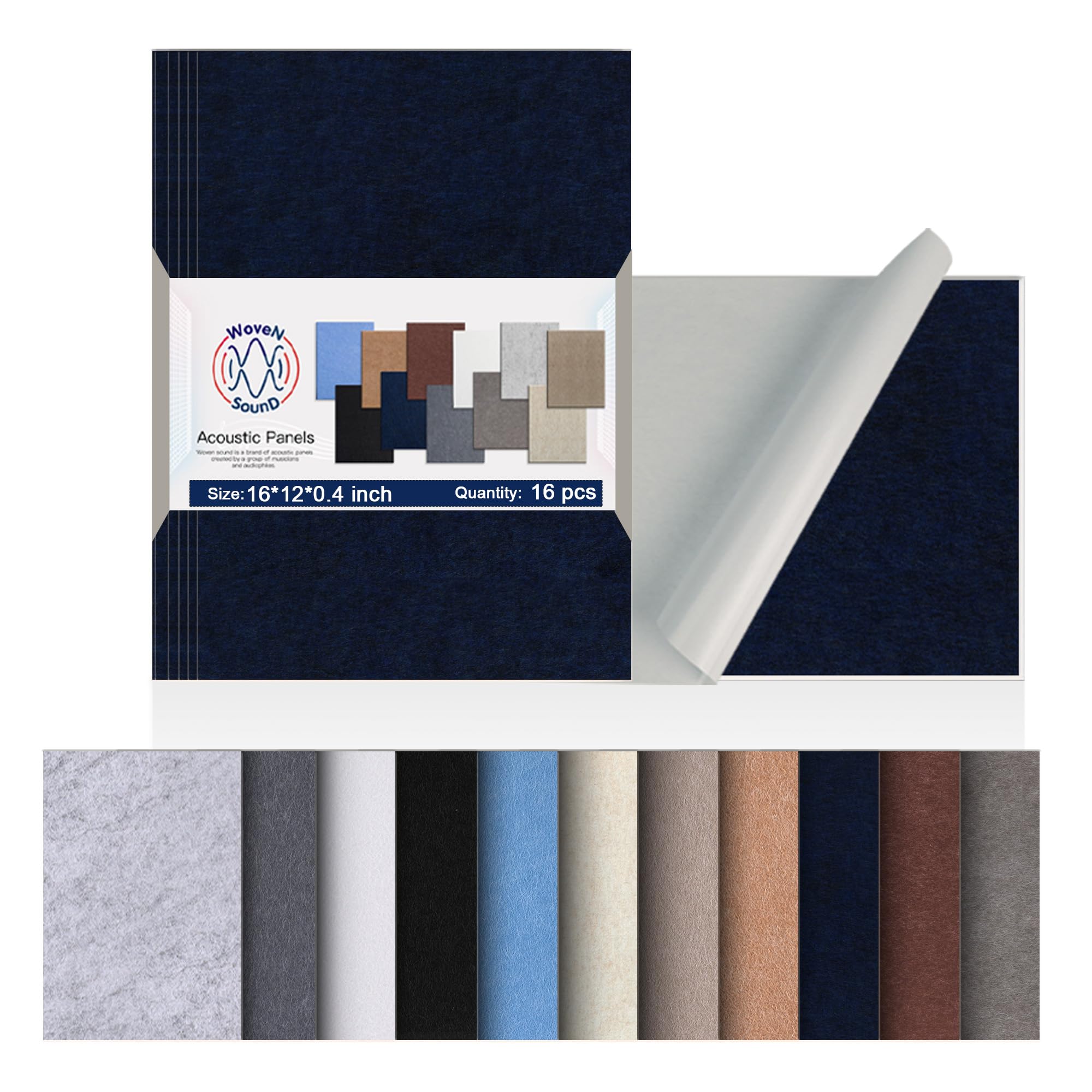 Woven Sound Large Acoustic Panels, High Density, Sound Dampening, Decorative Noise Blocker Felt Wall Tiles For Ceilings, Home Of