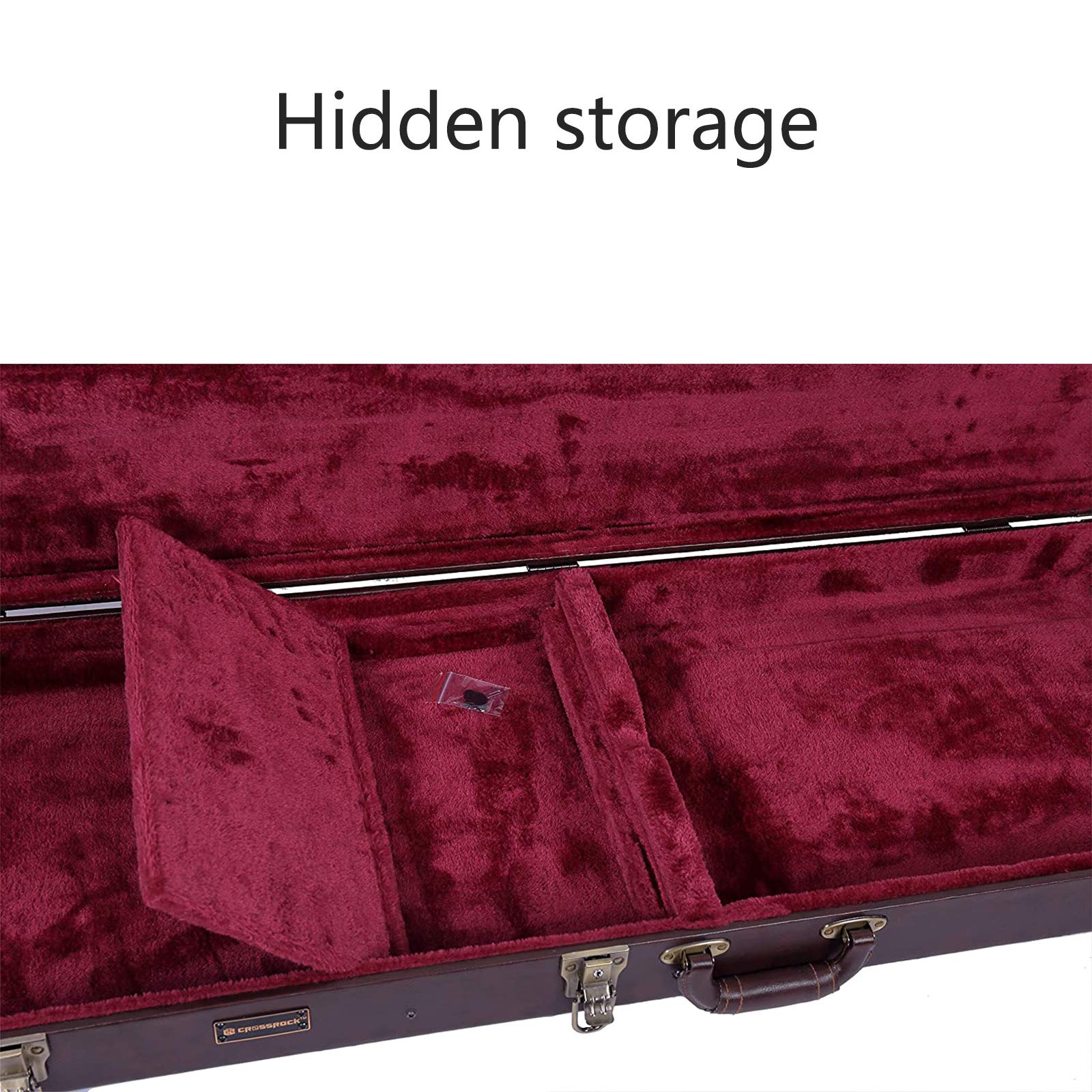 Crossrock Wooden Case Fits Fender Telecaster and Stratocaster Electric Guitars,Brown (CRW620EBR)