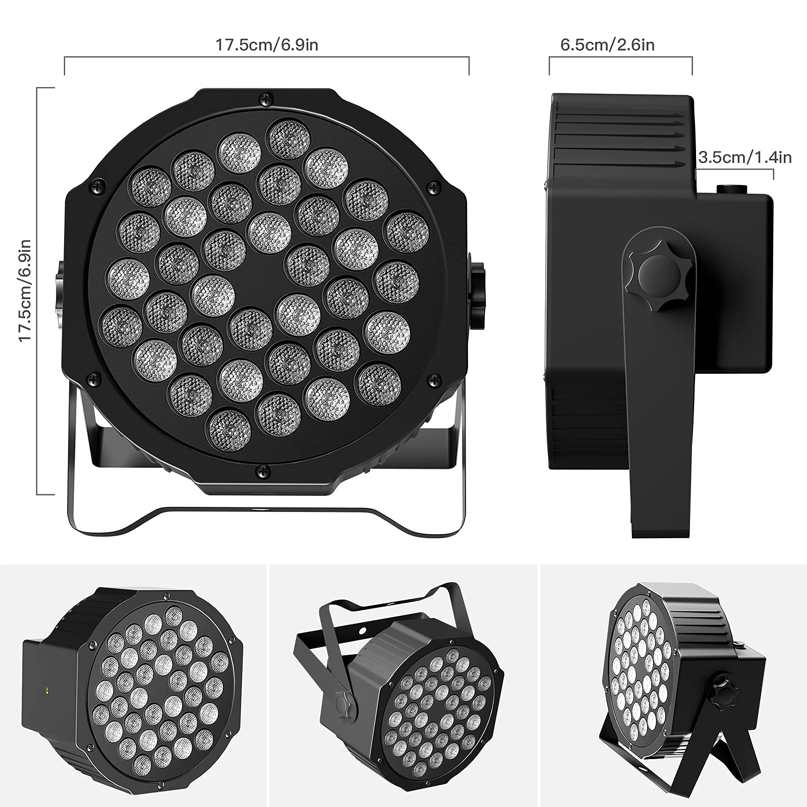 UKing Stage Lights, 36 RGB LED Par Lights, DJ Lights Stage Lighting Indoor for Christmas Halloween Music Party Disco Wedding, R