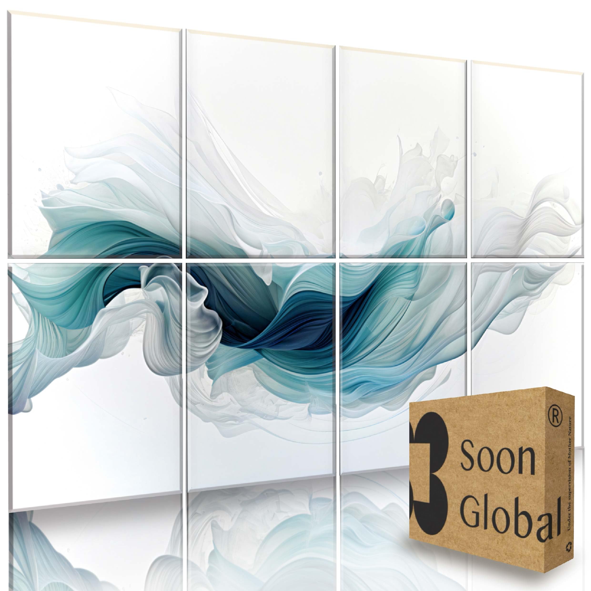 Soon Global 8-Pack Acoustical Wall Panels,48 X 32 Inches Sound Absorbing Panels, Decorative Acoustical Wall Panels, Acoustic Tre