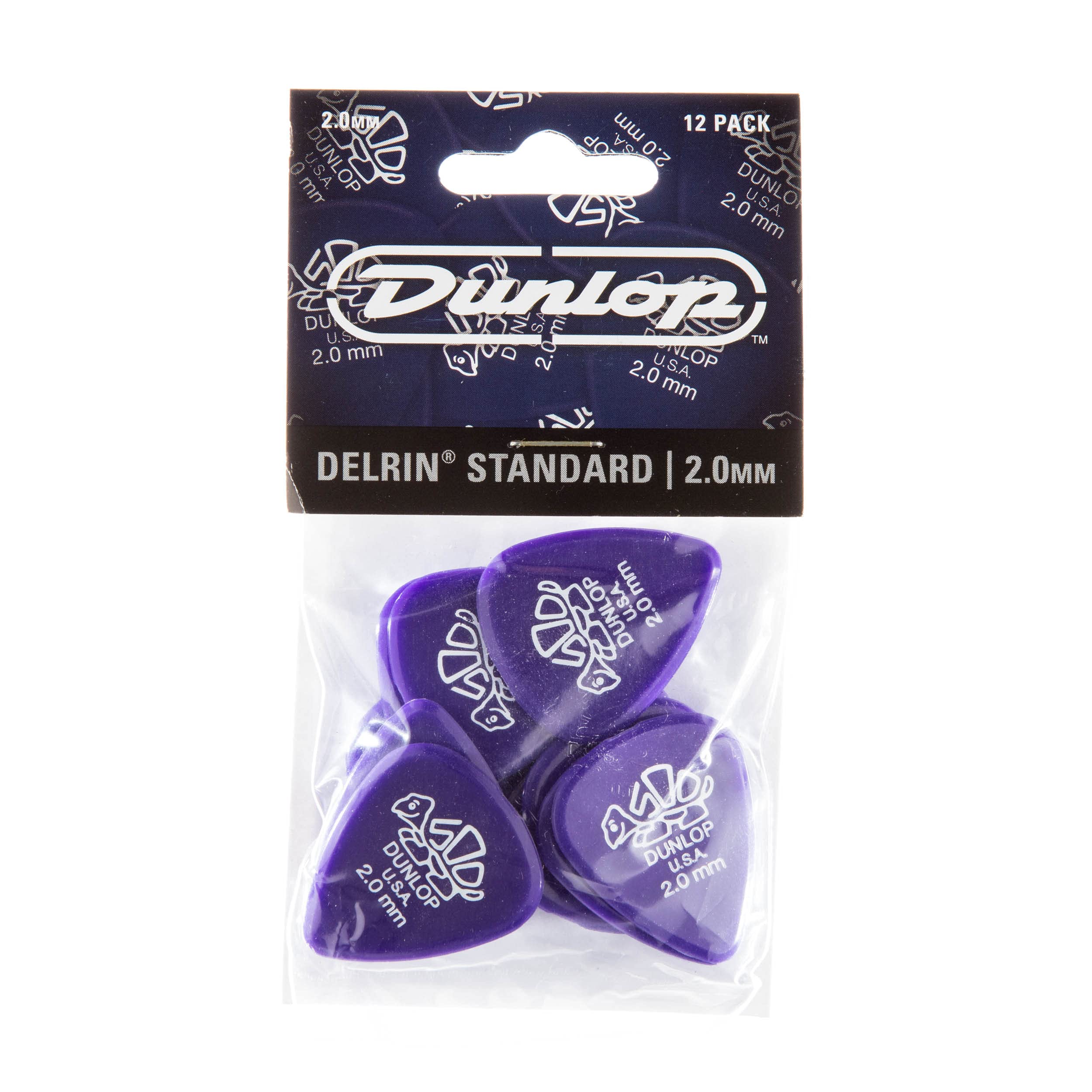 Dunlop Delrin, Purple, 2.0mm, 12/Player's Pack