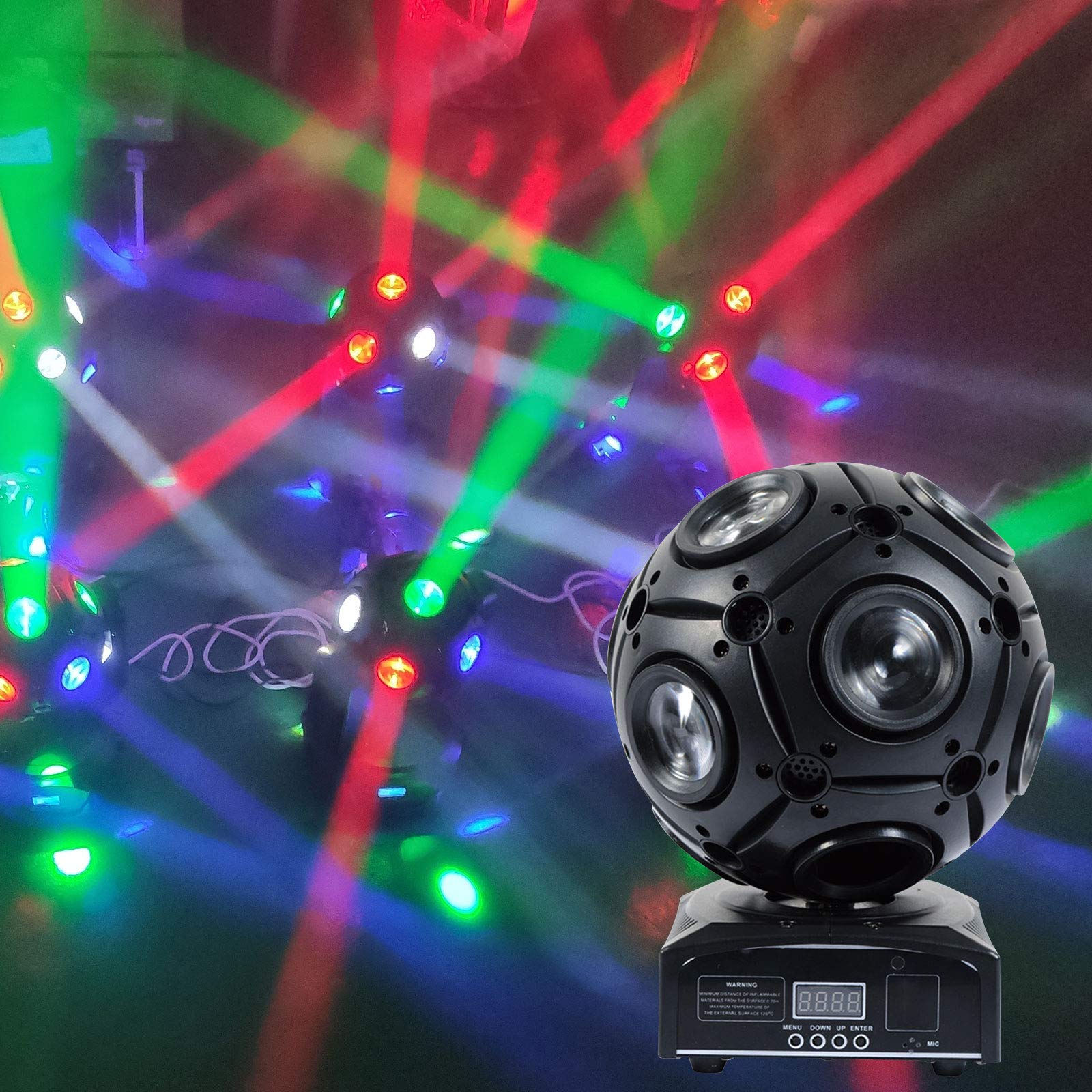 Stage Light 4 in1 DJ Rotating Ball Lighting LED Professional LED Stage Light Pinspot Lights Sound Activated DMX 512 RGBW Lights
