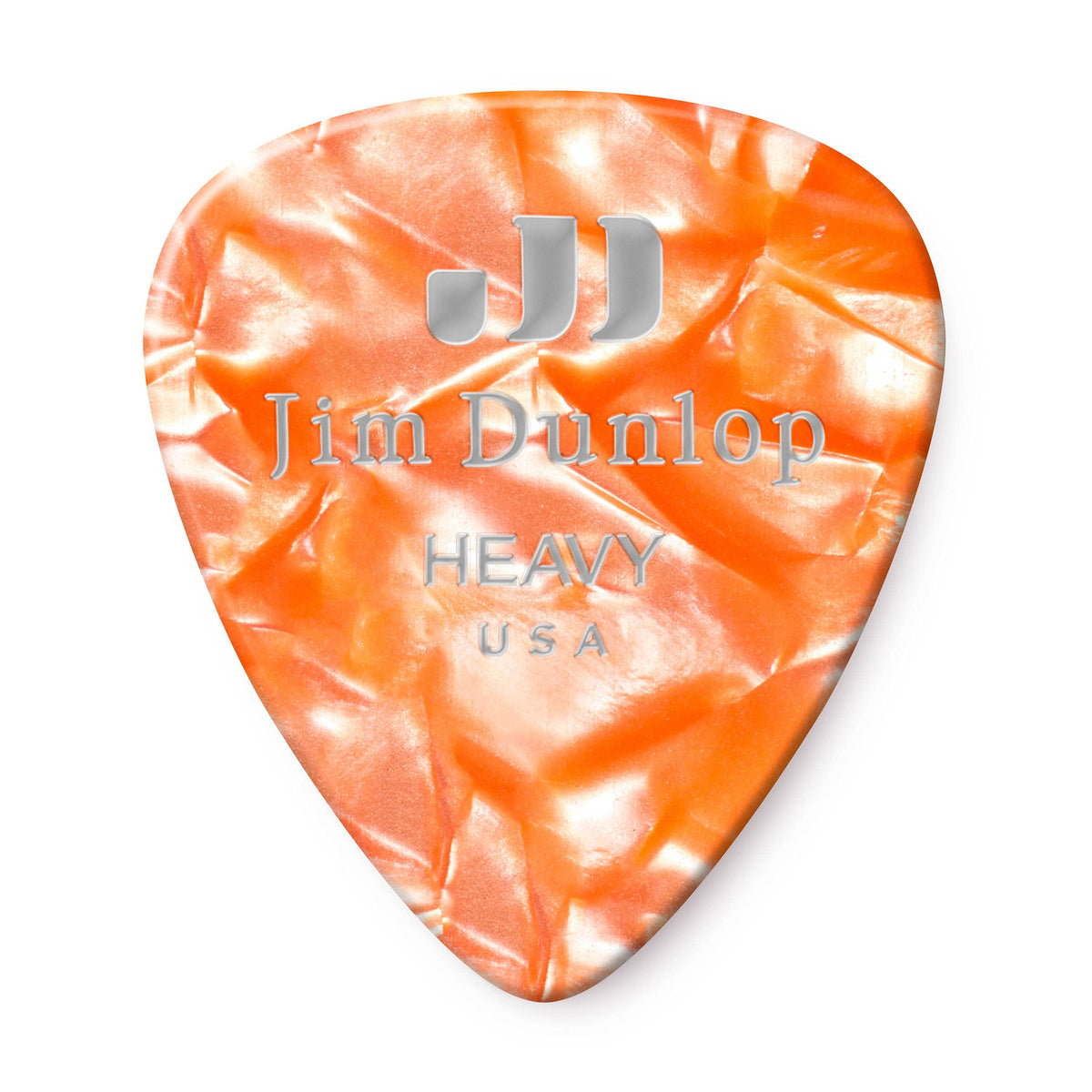 Dunlop 483P08Hv Genuine Celluloid, Orange Pearloid, Heavy, 12Players Pack