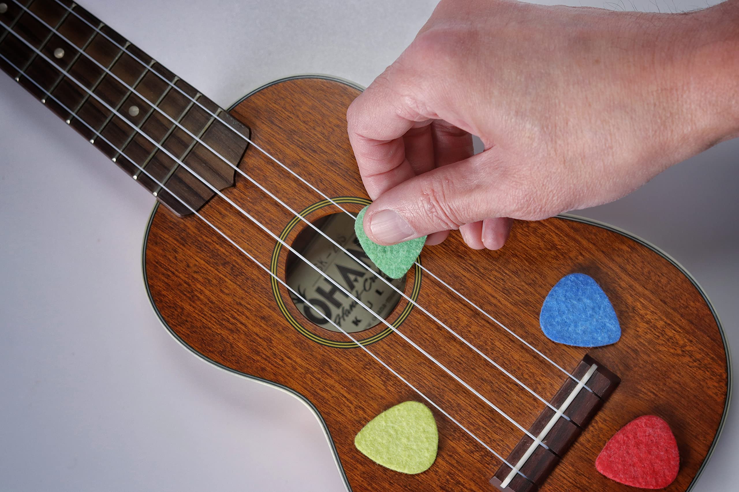 BoloPick Ukulele Picks, 6 Piece Original Recipe Felt Uke Picks for Ukulele, Guitar, Bass, Autoharp, Banjo