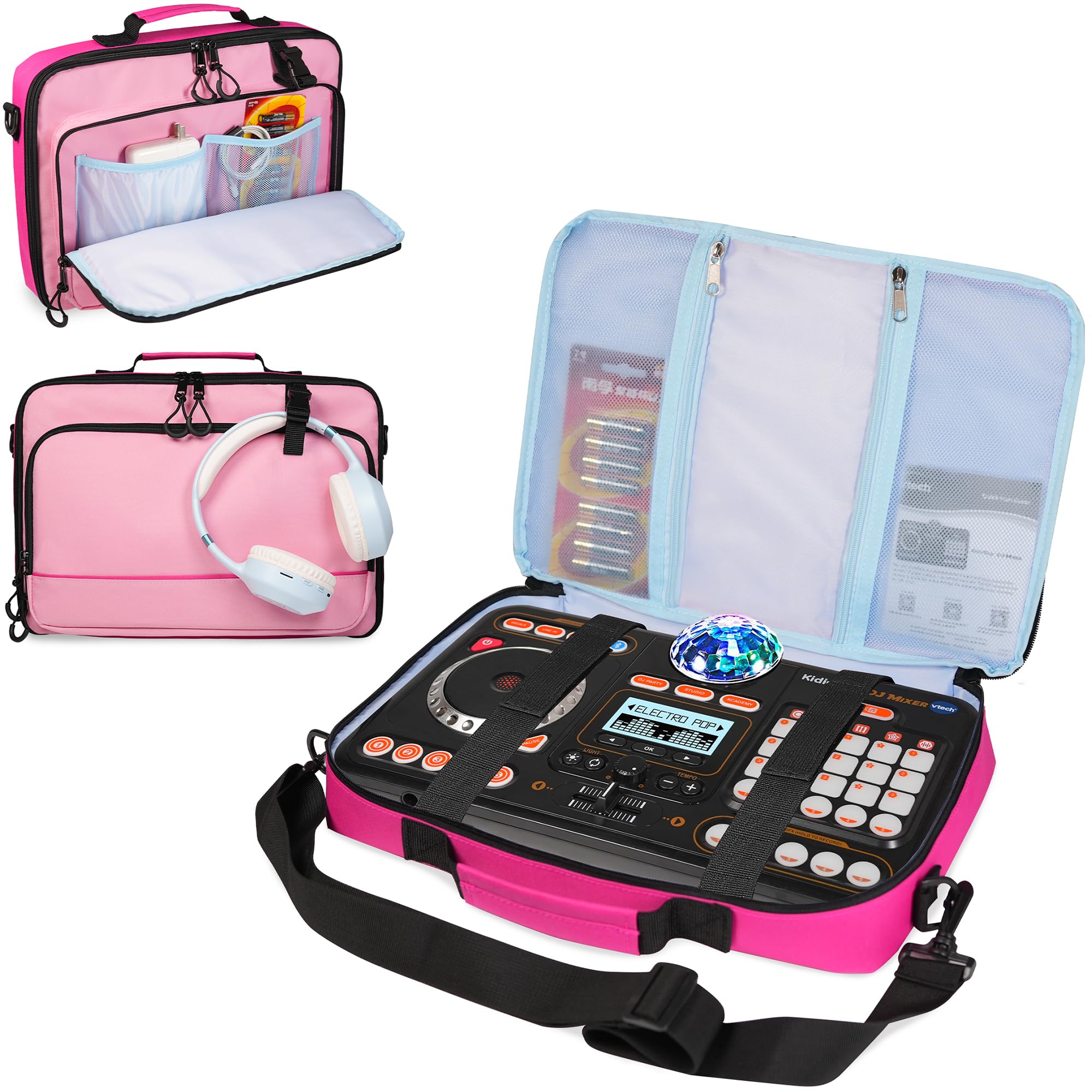 ZDT DJ Mixer Bag Compatible with VTech Kidi Star DJ Mixer, Kidi DJ Mix, DJ Controller Case with Shoulder Strap and Pockets for C