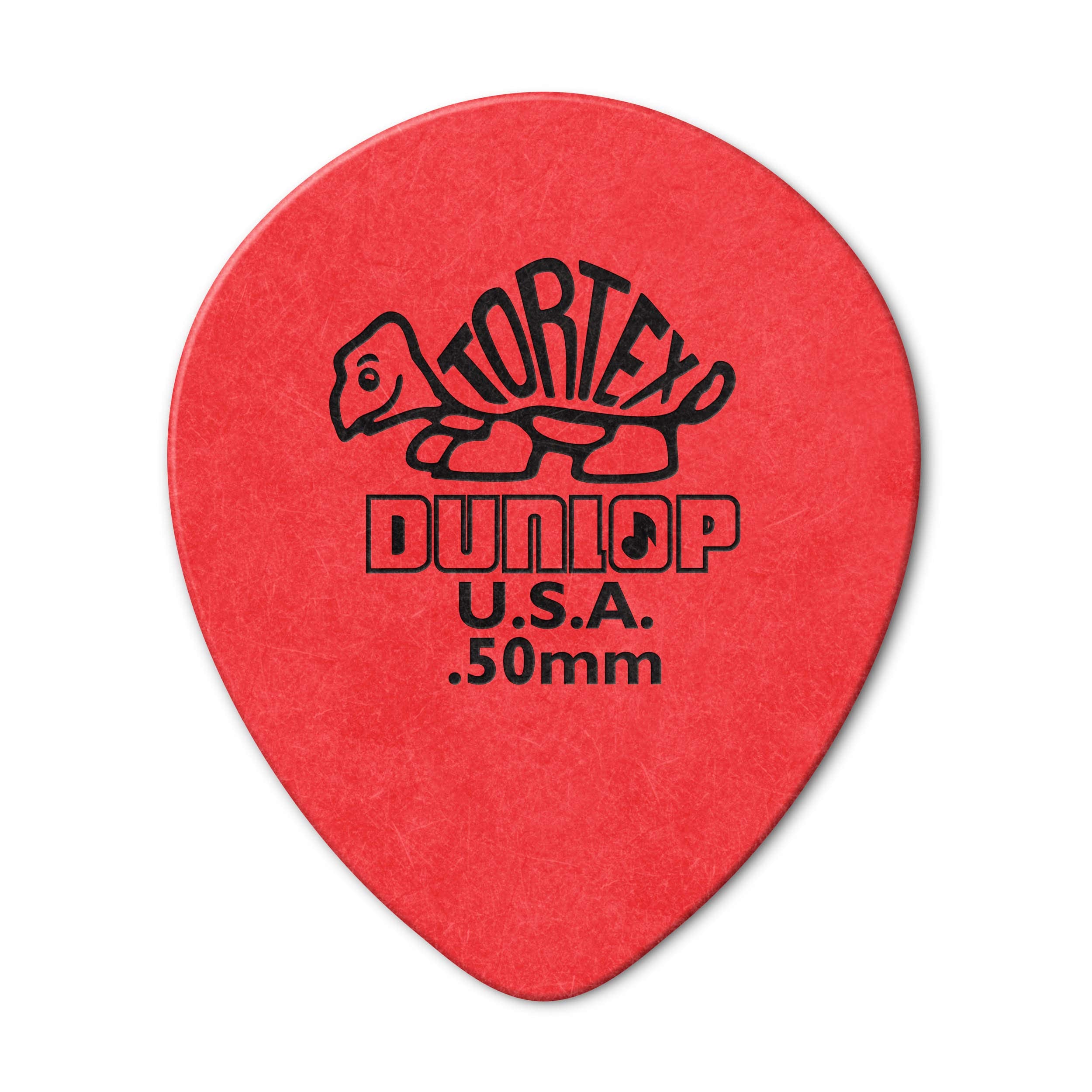 Jim Dunlop 413R.50 Tortex Tear Drop, Red, .50Mm, 72/Bag