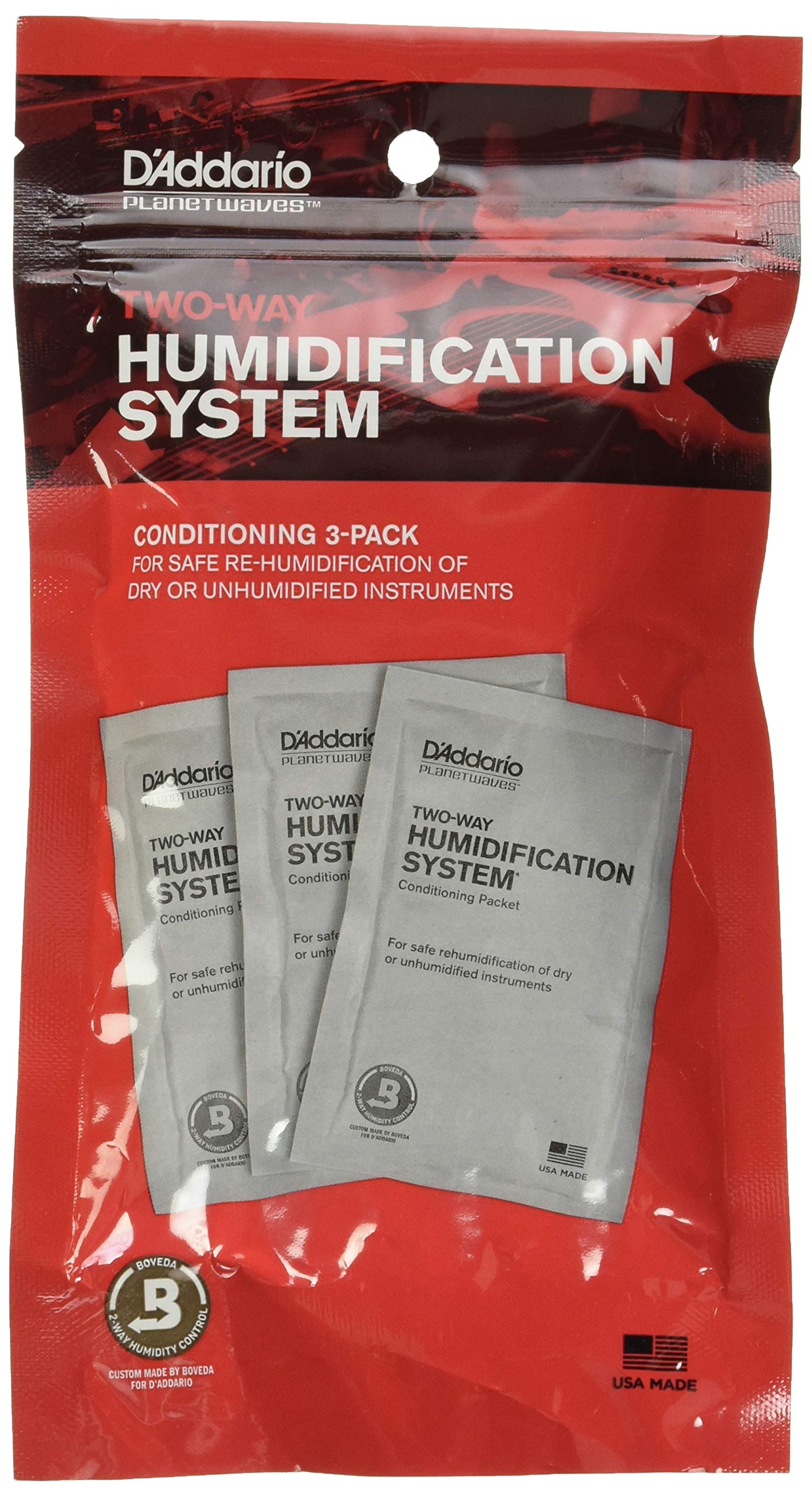 D'Addario Guitar Humidifier Packs - Two-Way Humidification System Conditioning Packets - For Restoring To Proper Guitar Humidifi