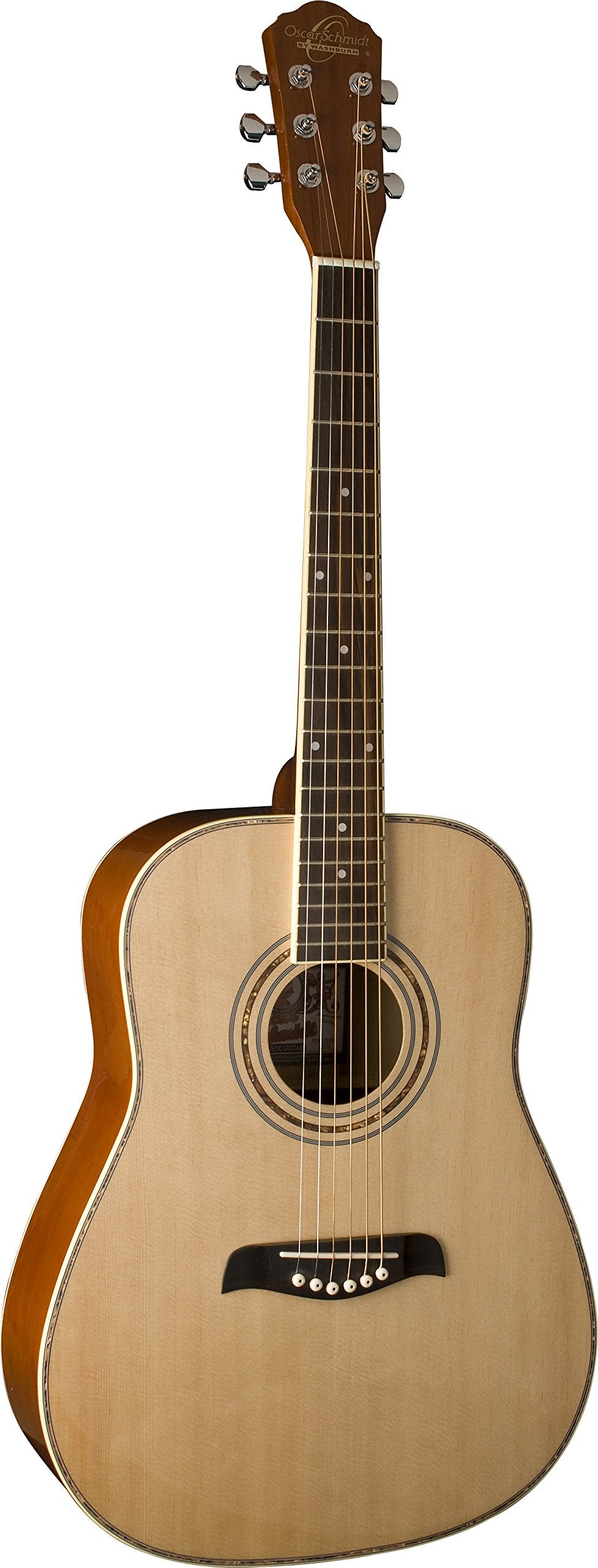Oscar Schmidt Og1Lh-A-U Natural Lefty 3/4 Size Dreadnought Guitar. Left Hand