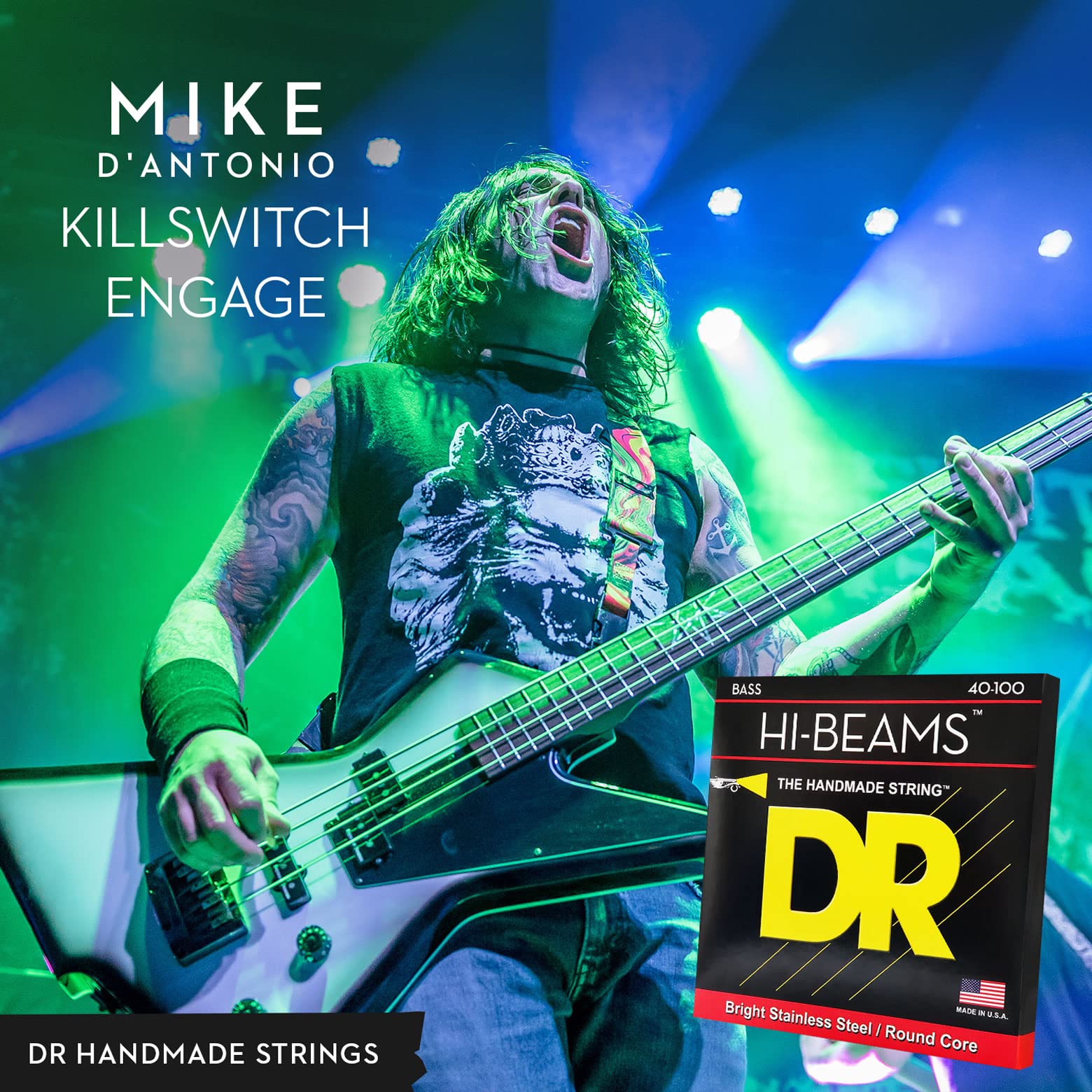 DR Strings Hi-Beam - Extra Long Scale Stainless Steel Round Core 45-105