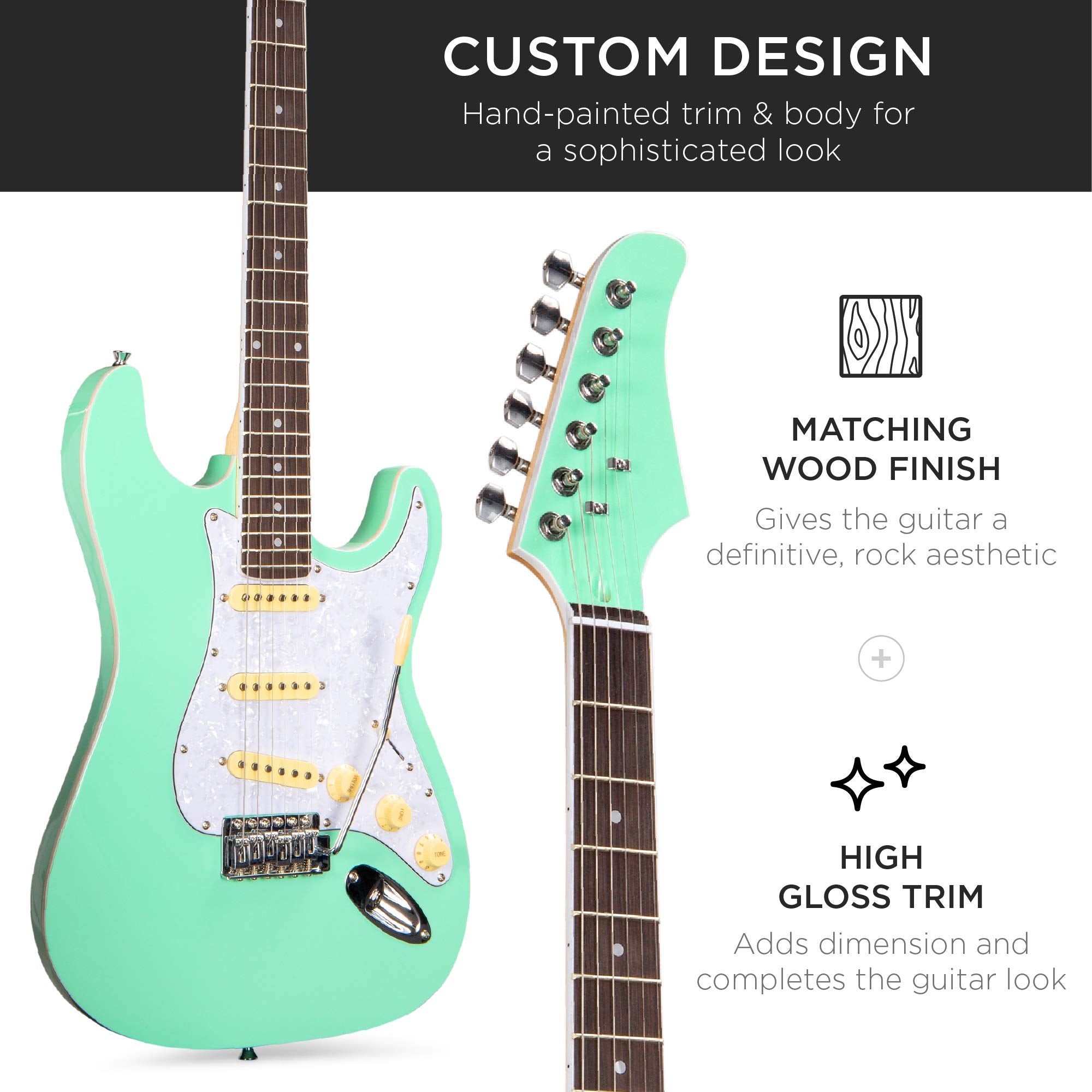 Best Choice Products 39in Full Size Beginner Electric Guitar Starter Kit w/Case, Strap, 10W Amp, Strings, Pick, Tremolo Bar - So