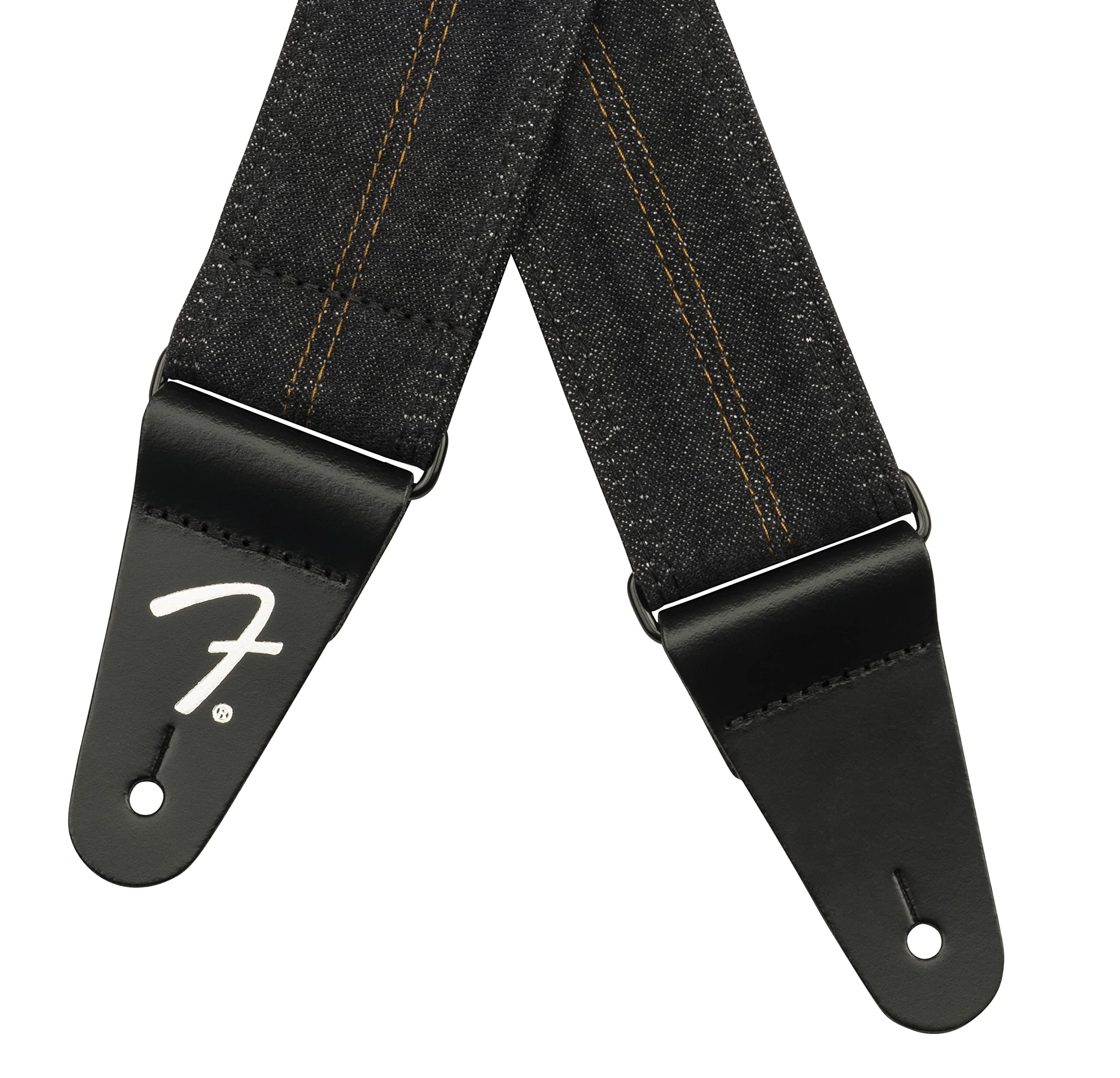 Fender x Wrangler Denim Guitar Strap, Guitar Accessories, Washed Black Stitch