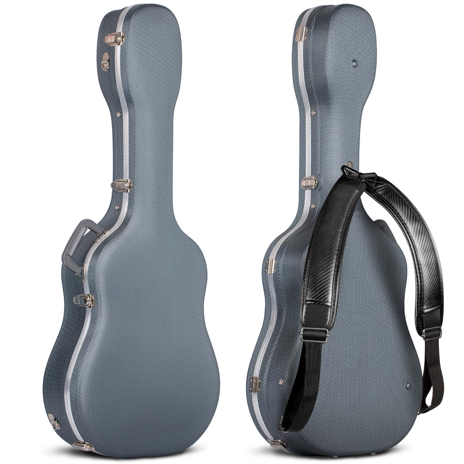 Cahaya Acoustic Guitar Case Abs Waterproof Hard Case 41 Inch Gig Bag 0.6 Inch Thick Padding For Acoustic Classical Guitars, Navy