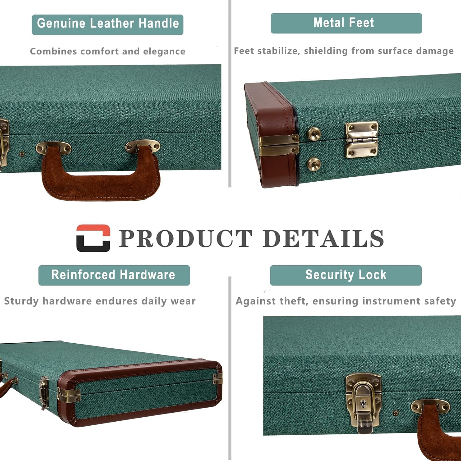 Crossrock Master Series Fender Precision & Jazz Bass Guitar Case | Malachite Blue Tweed Exterior, Re-Engineered Wooden Shell, Le