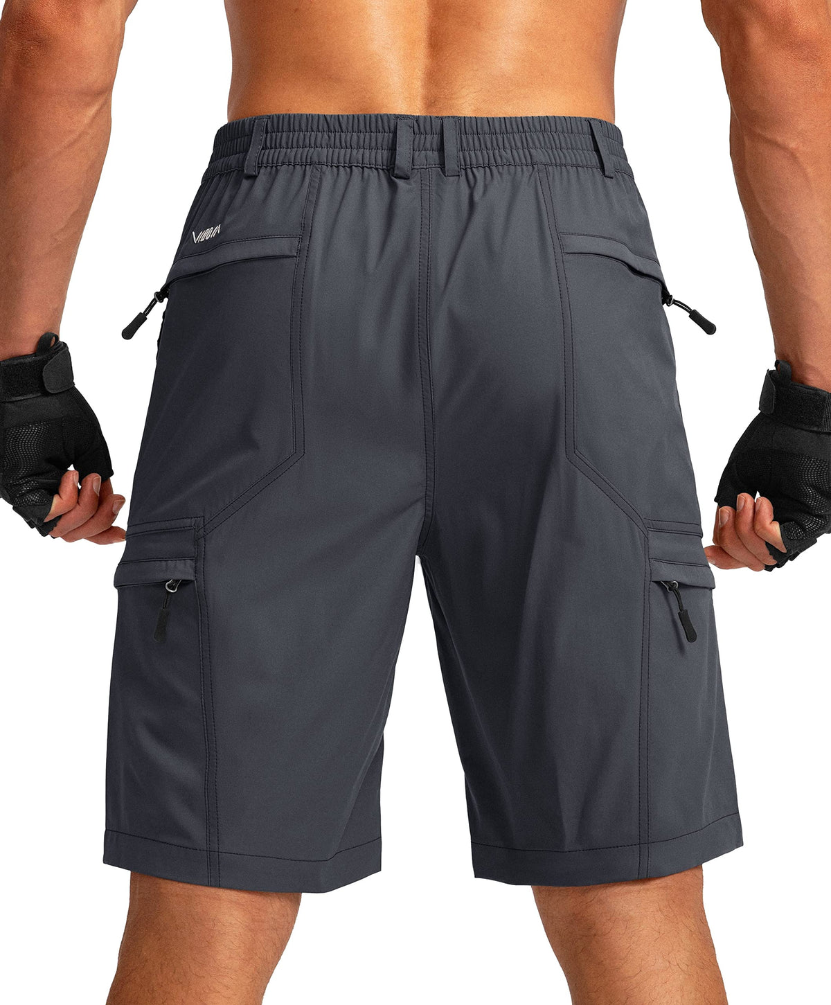 Viodia Mens Hiking Cargo Shorts With 6 Pockets Quick Dry Lightweight Stretch Shorts For Men Outdoor Fishing Golf Shorts Steel Gr
