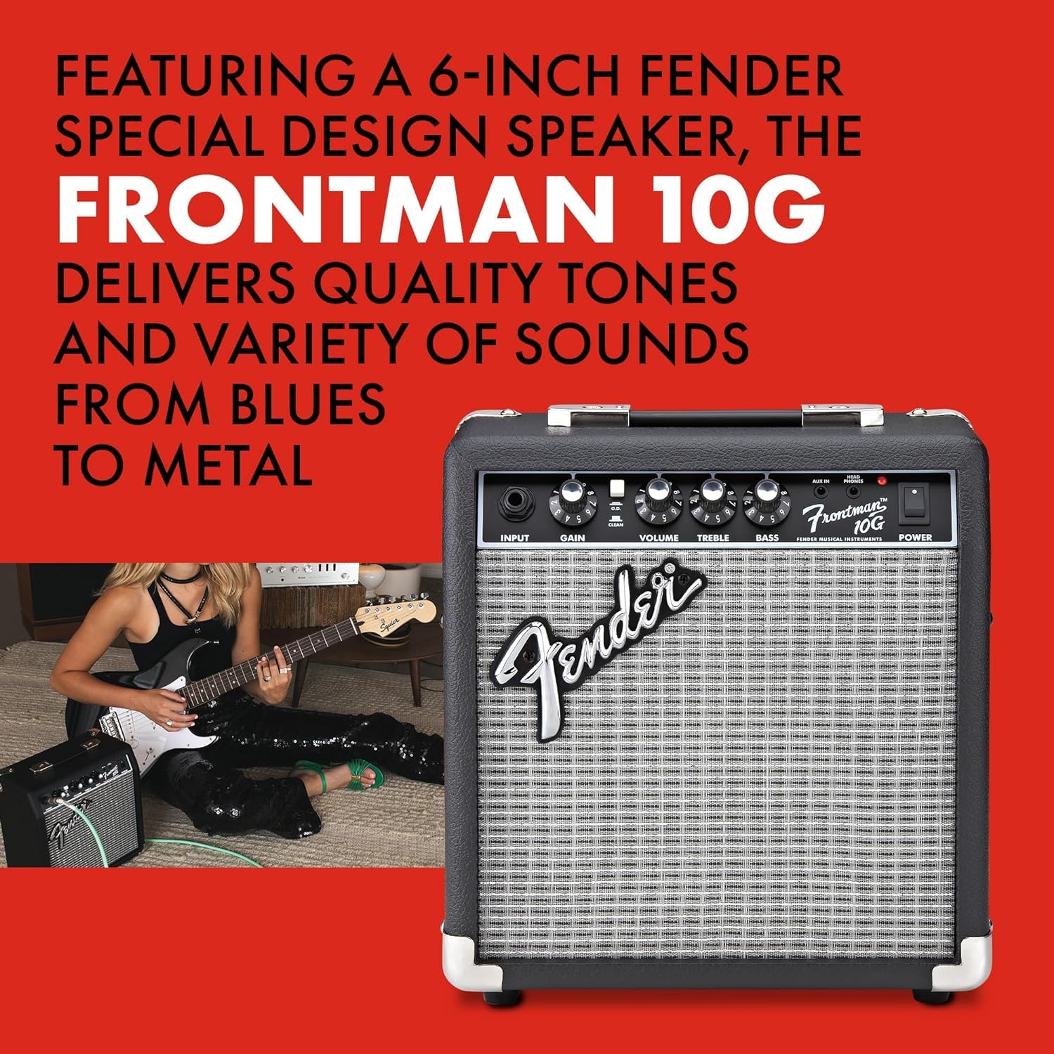 Fender Squier Debut Series Stratocaster Electric Guitar Kit, Beginner Guitar Kit, with 2-Year Warranty, with Padded Gig Bag, Fro