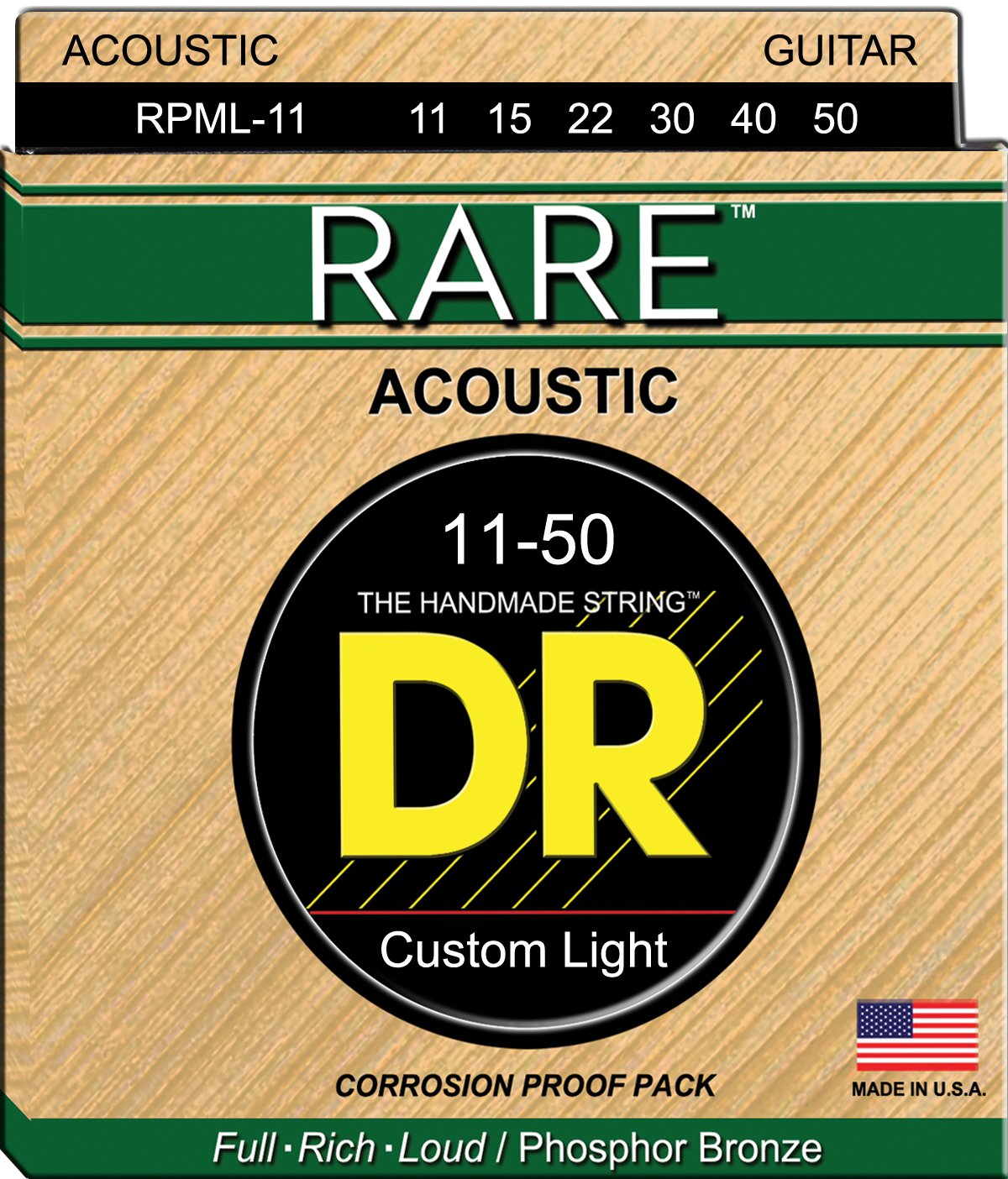 Dr Strings Rare - Phosphor Bronze Acoustichex Core 11-50