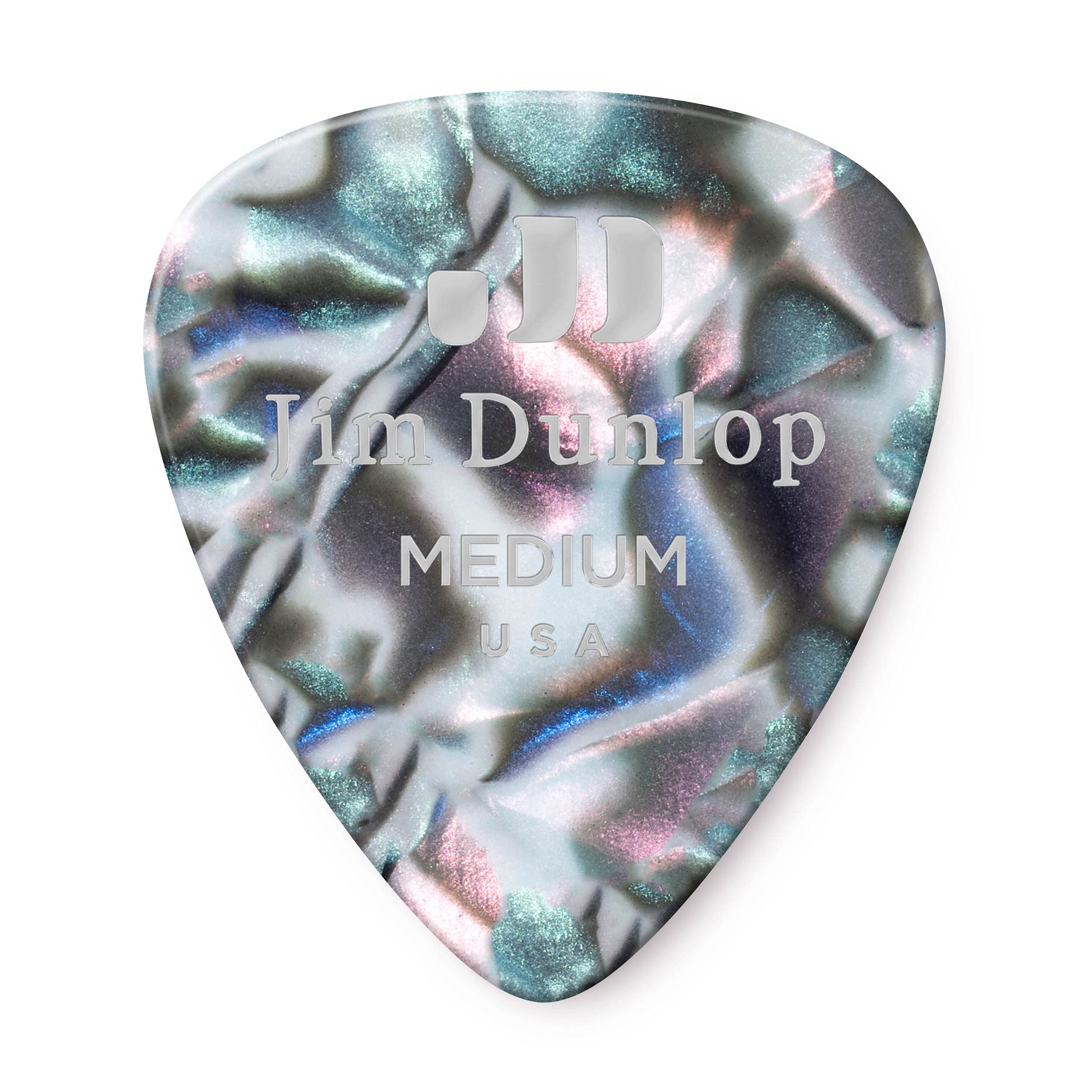 Jim Dunlop Dunlop 24483145112 Celluloid Guitar Picks, Medium, Abalone, 12-Pack