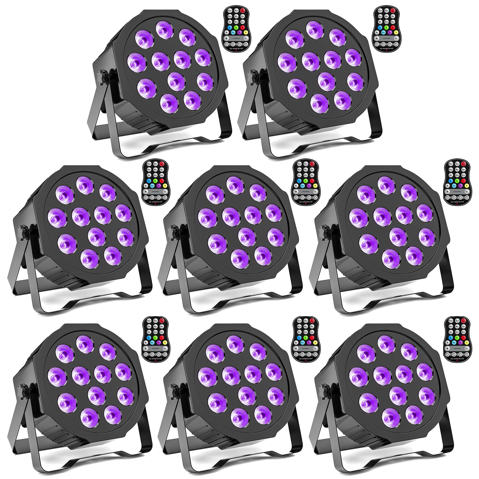 Holdlamp Rechargeable Par Lights Uplights Rgbwa+Uv 6-In-1 Led Battery Powered Stage Lights With Remote & Dmx Control, Sound Acti