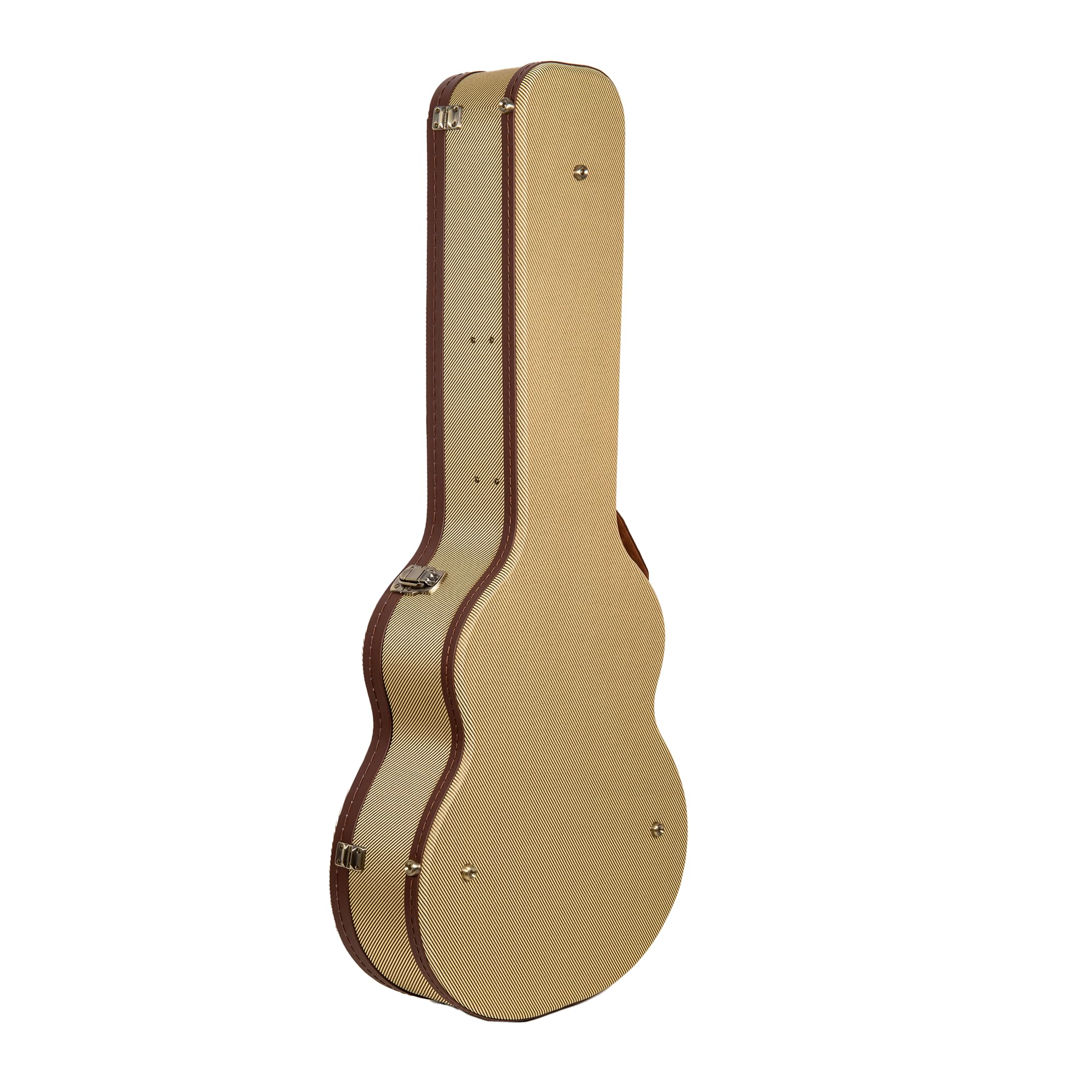 Crossrock Master Series 000 12-Fret Acoustic Guitar Case | Classic Tweed Exterior, Re-Engineered Wooden Shell, Leather Handle &